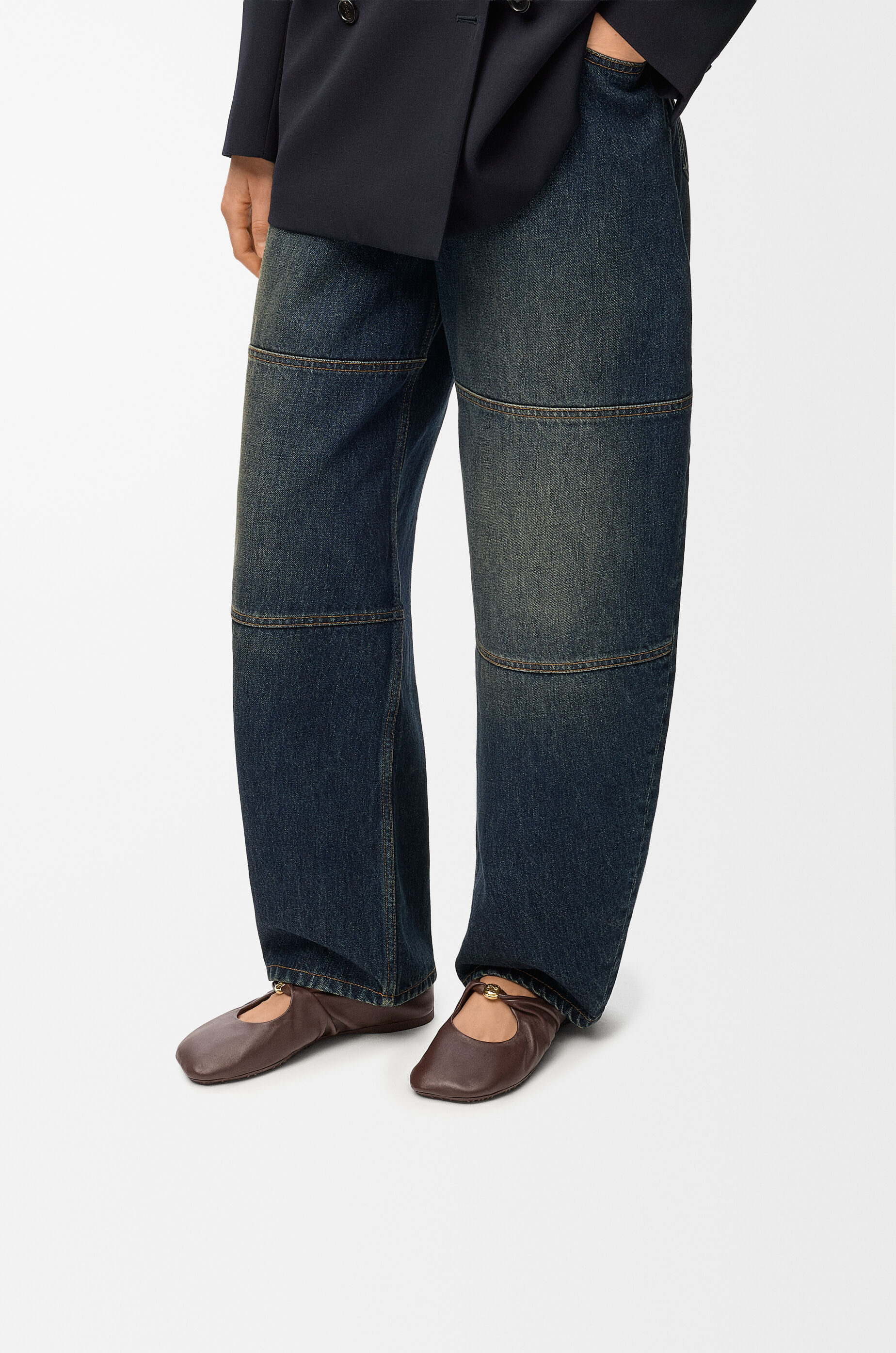 LOEWE Pebble Soft ballerina in nappa lambskin Brownie