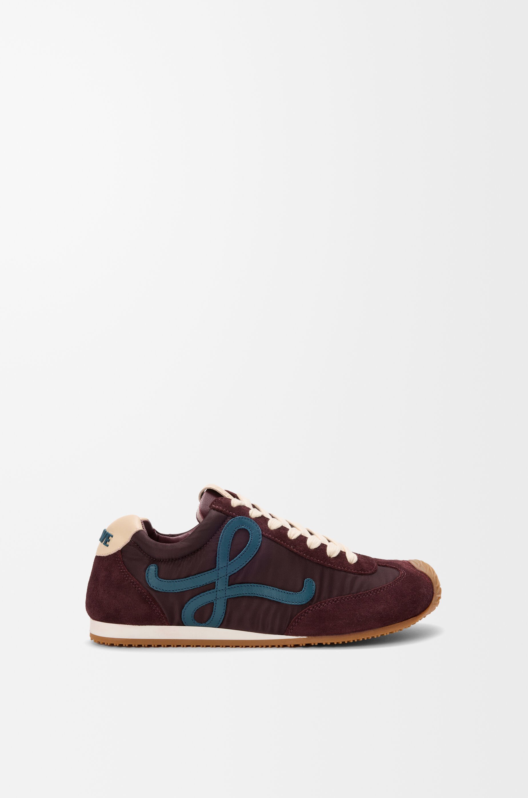 LOEWE Ballet Runner 2.0 in nylon and calfskin Burgundy/Duck Blue/Dough
