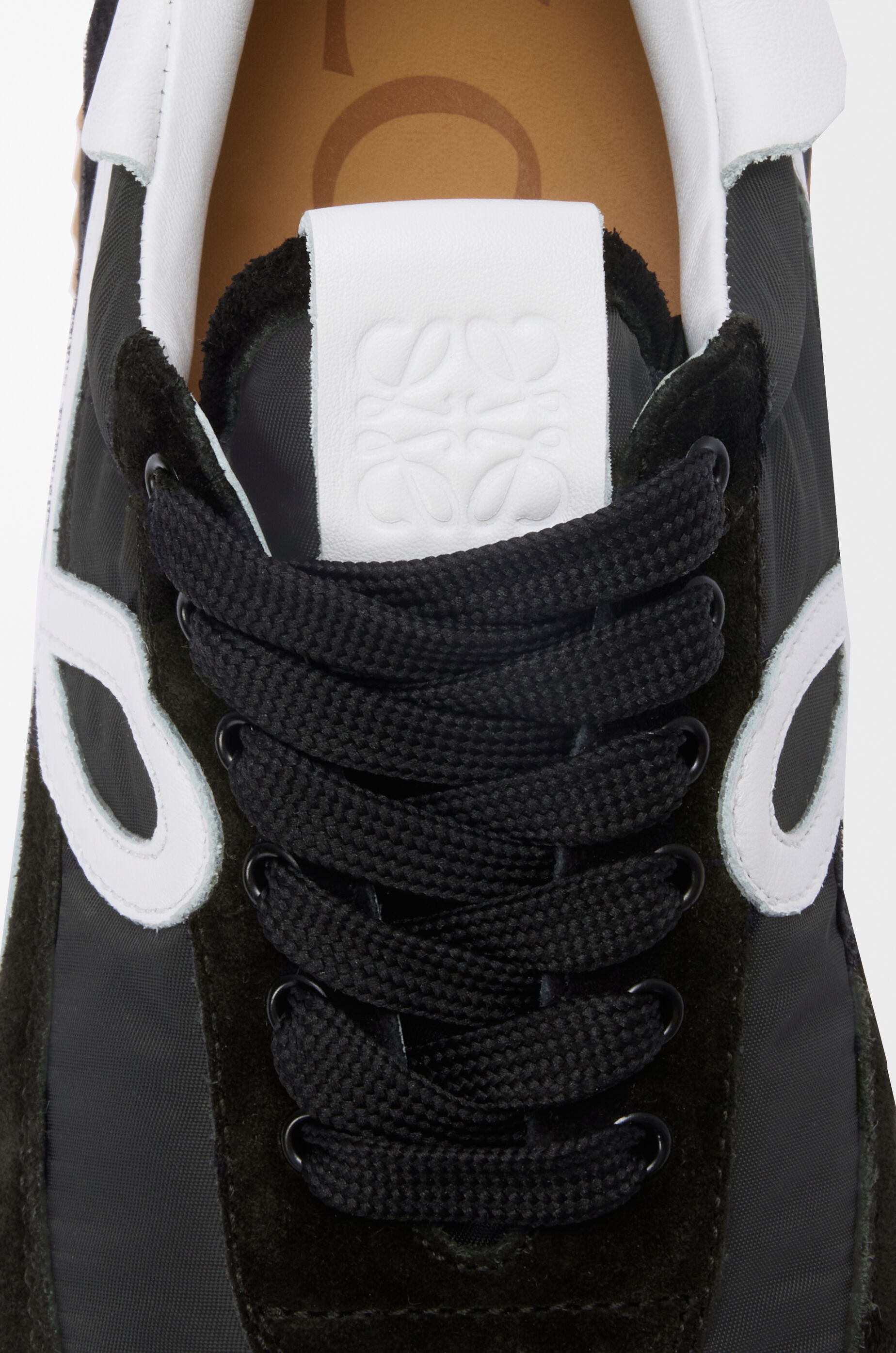 LOEWE Flow Runner in nylon and suede Black/White