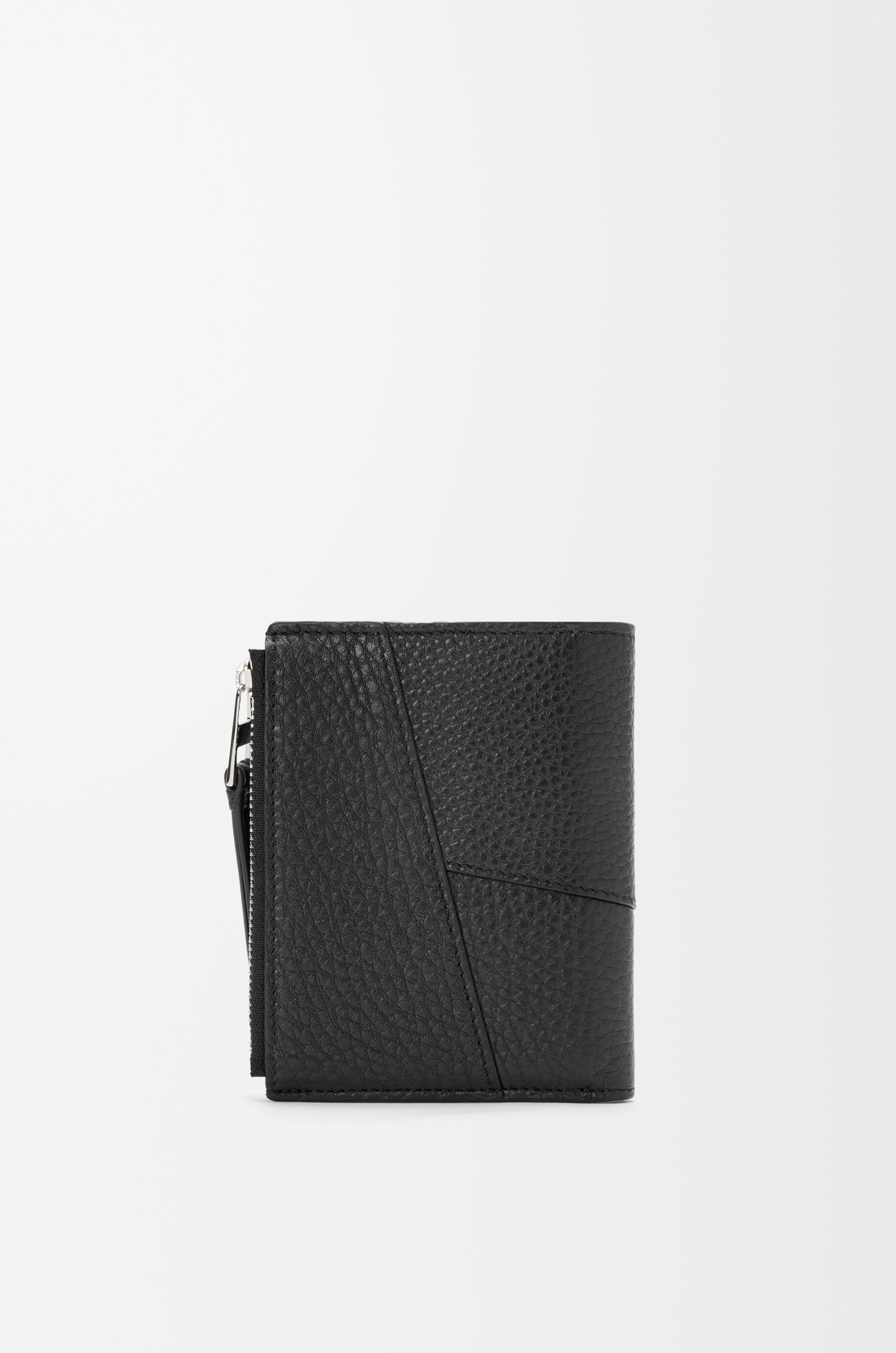 LOEWE Puzzle slim compact wallet in supple grained calfskin Black