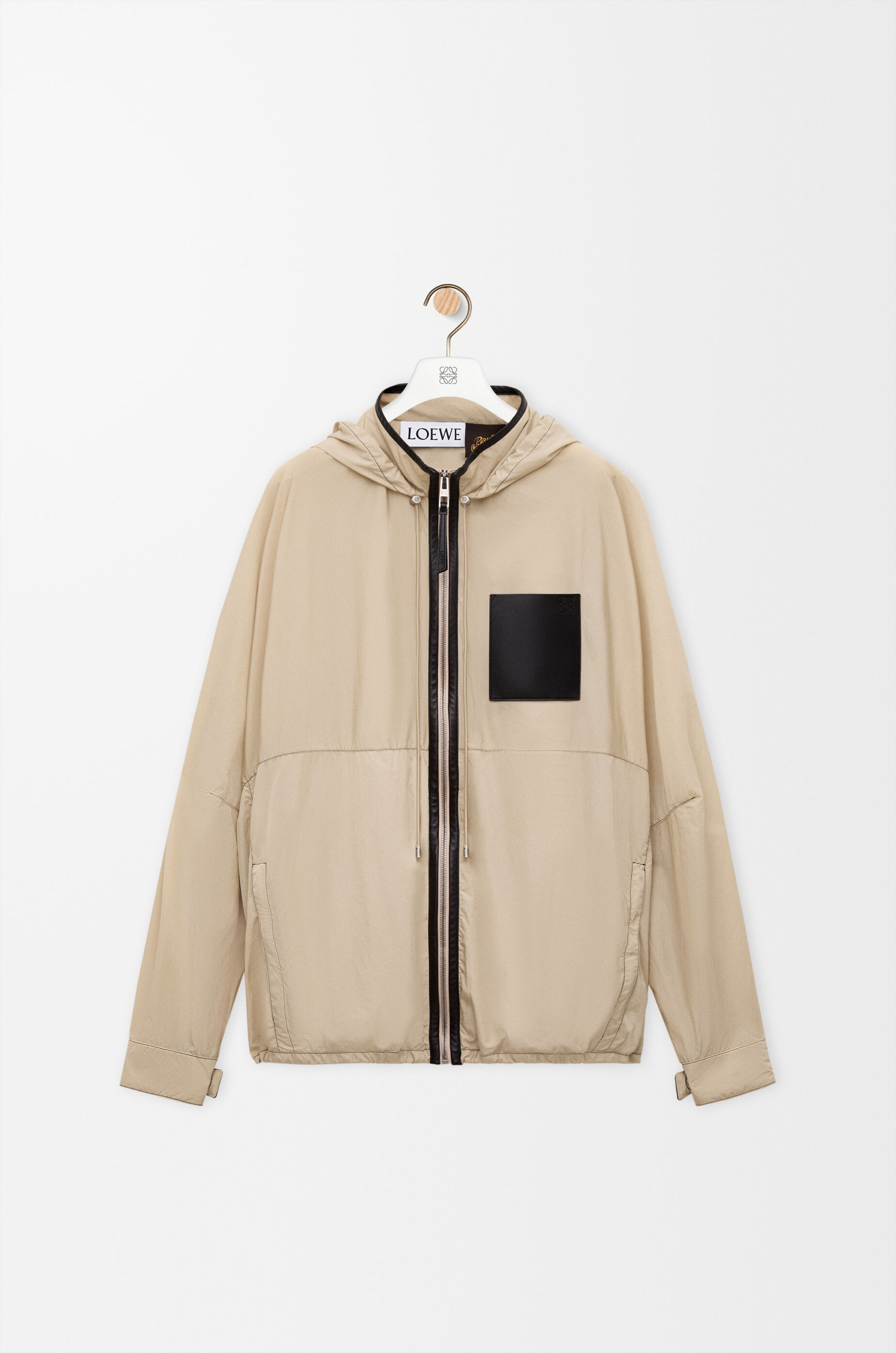 LOEWE Hooded jacket in technical shell Beige/Black