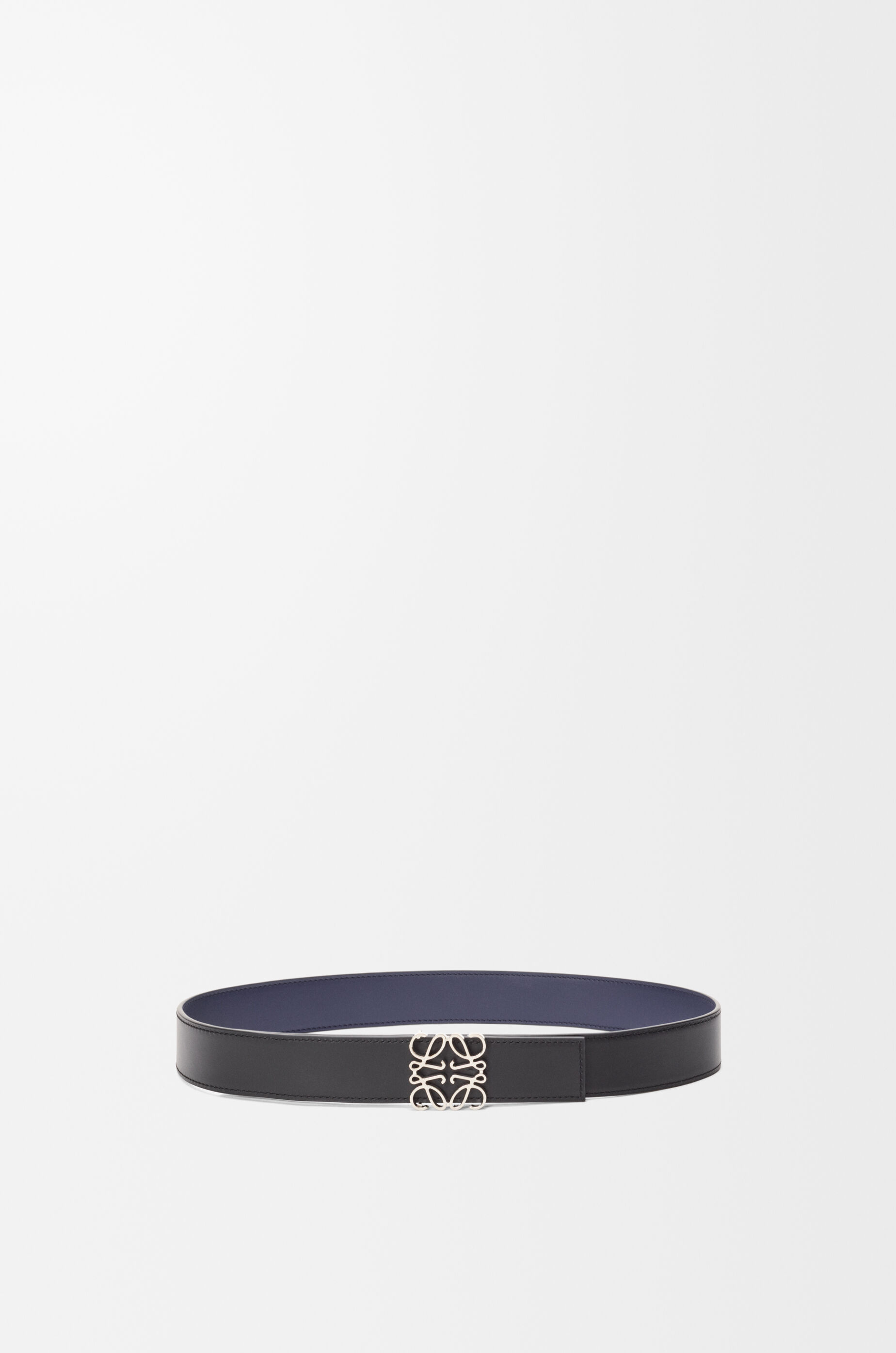 LOEWE Reversible Anagram belt in smooth calfskin Ocean/Black/Palladium
