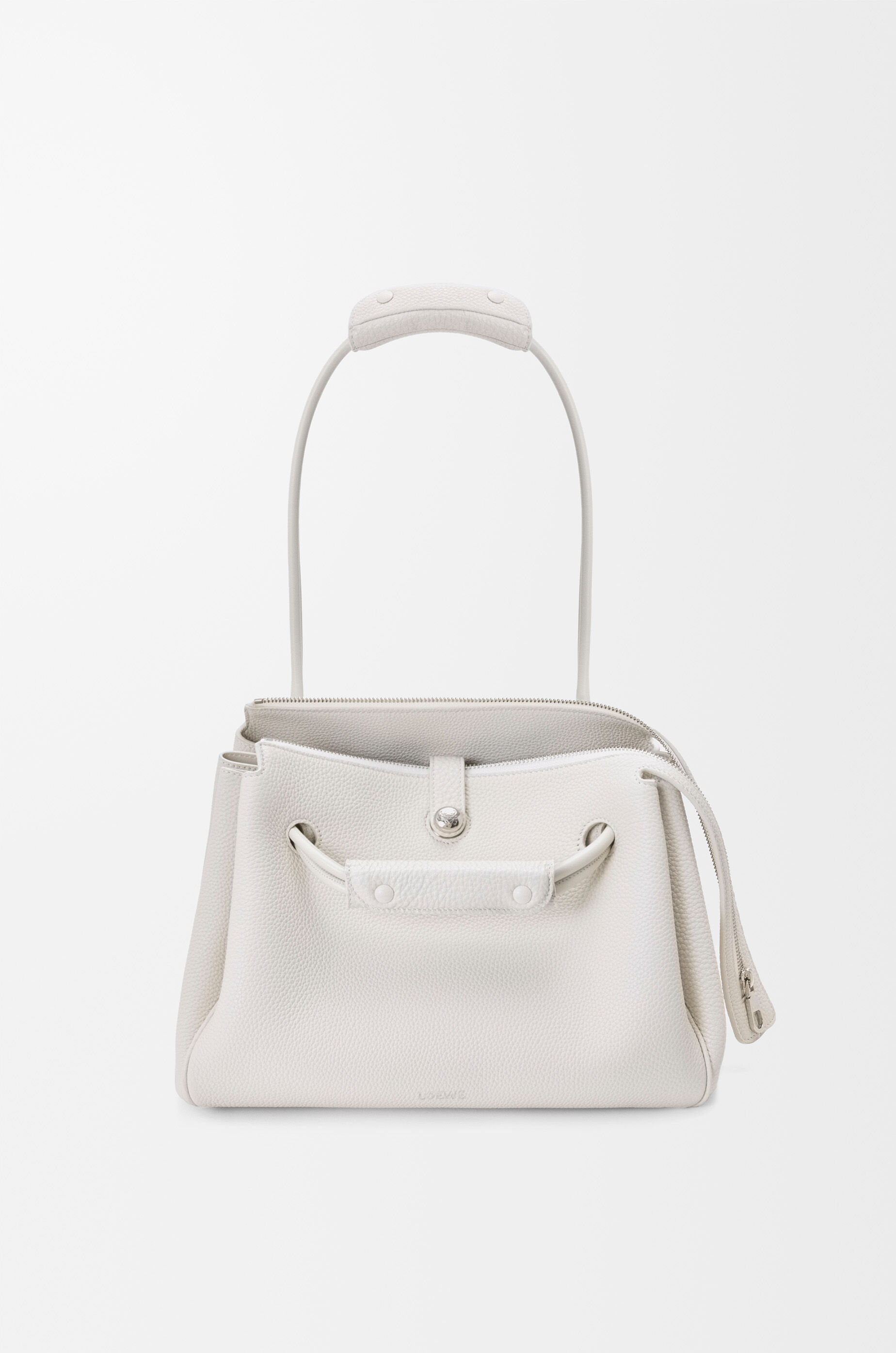 LOEWE Medium Madrid bag in supple grained calfskin Soft White