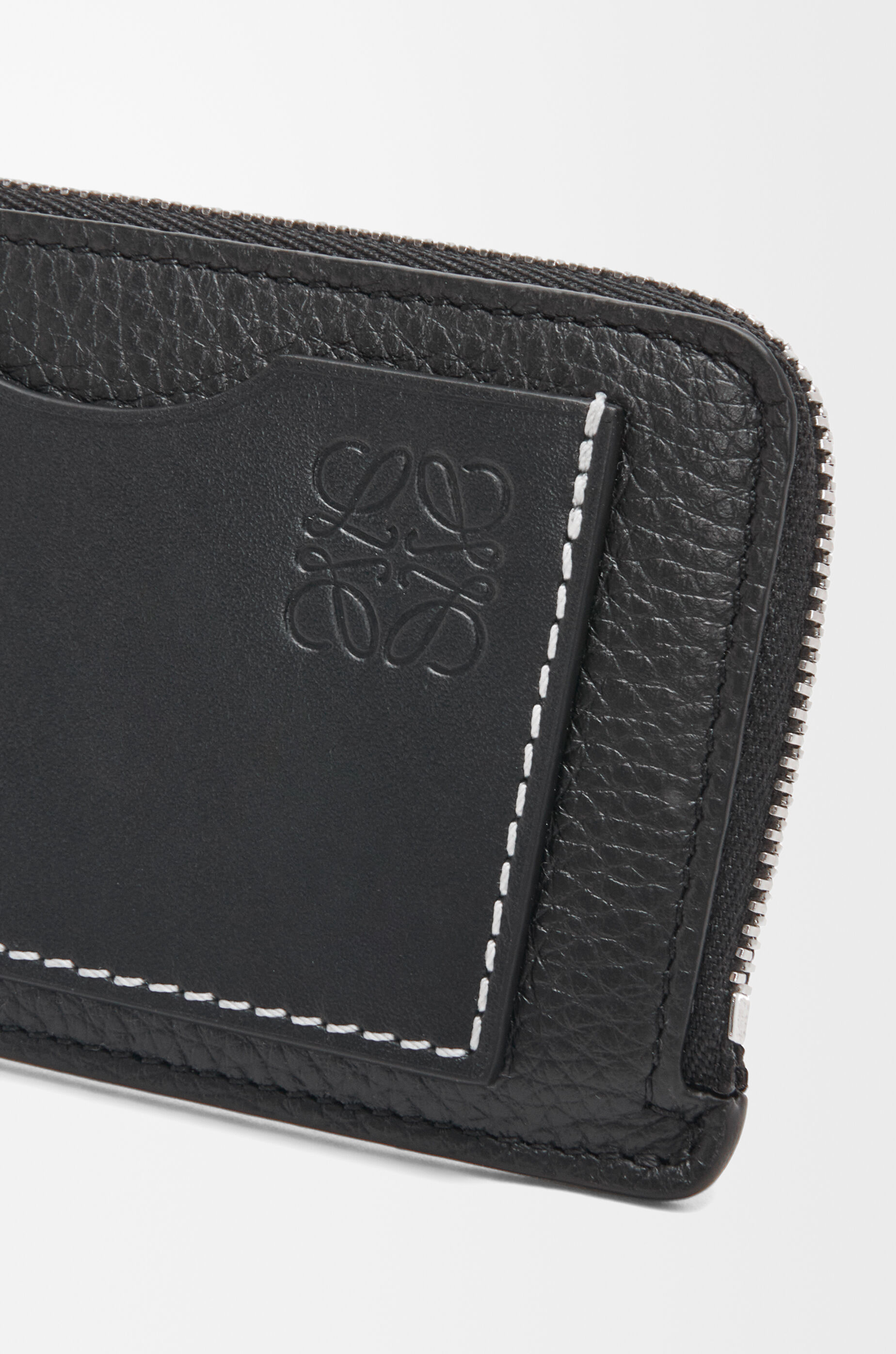 LOEWE Coin cardholder in soft grained calfskin Black