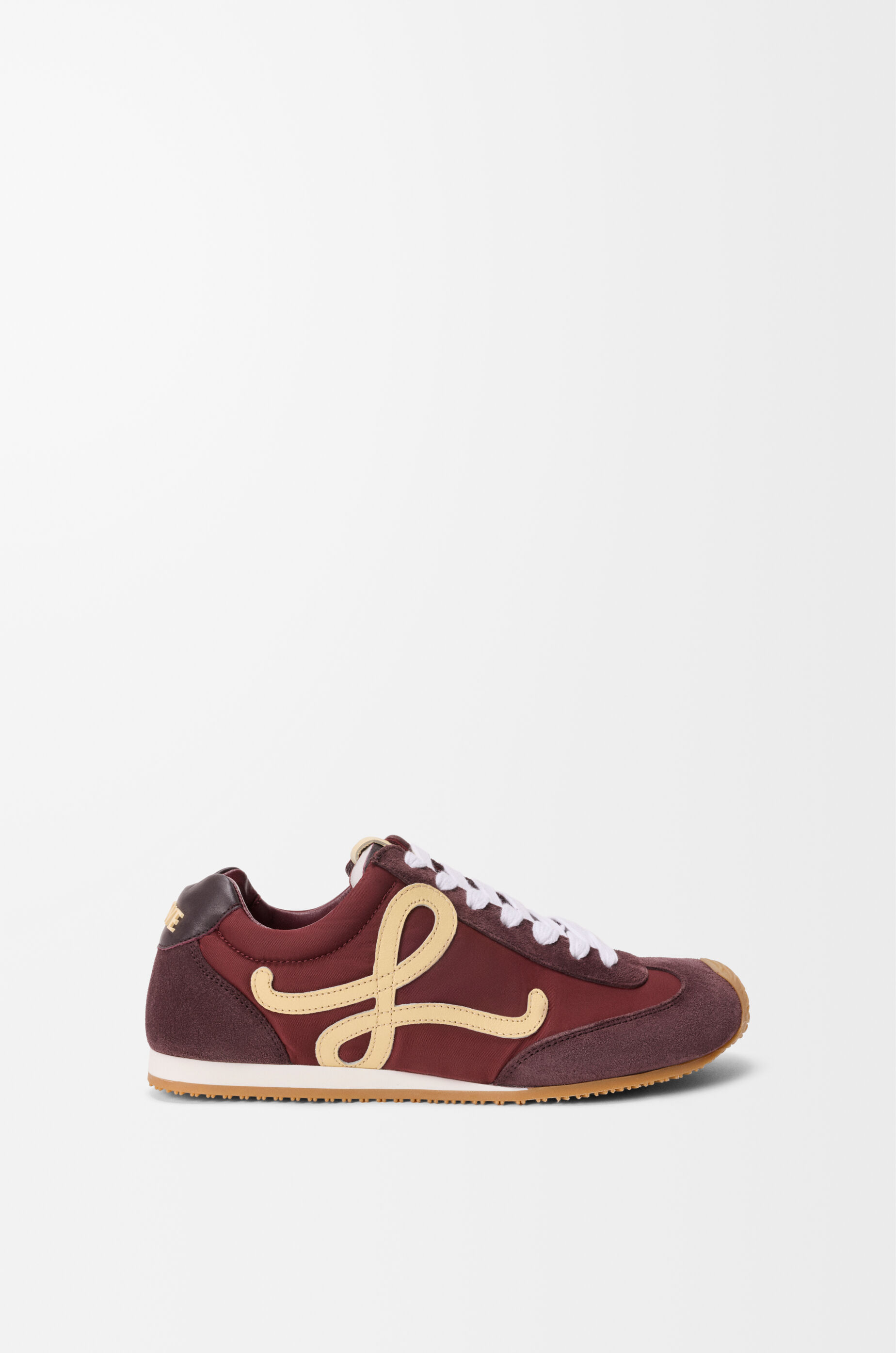 LOEWE Ballet Runner 2.0 in suede and nylon Copper Red/Vanilla/Aubergine