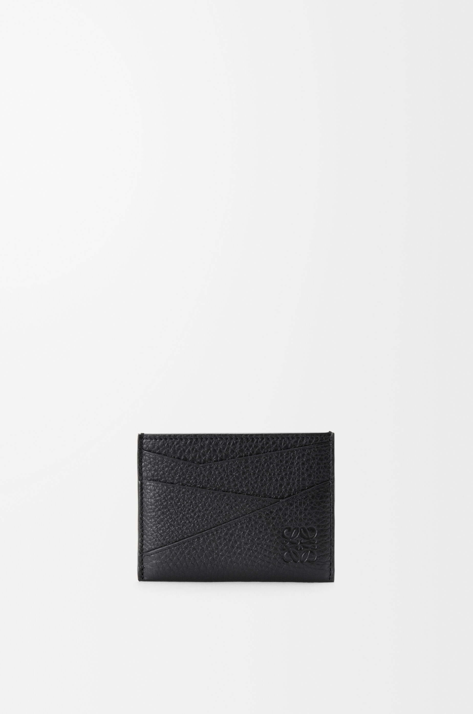 LOEWE Puzzle plain cardholder in supple grained calfskin Black