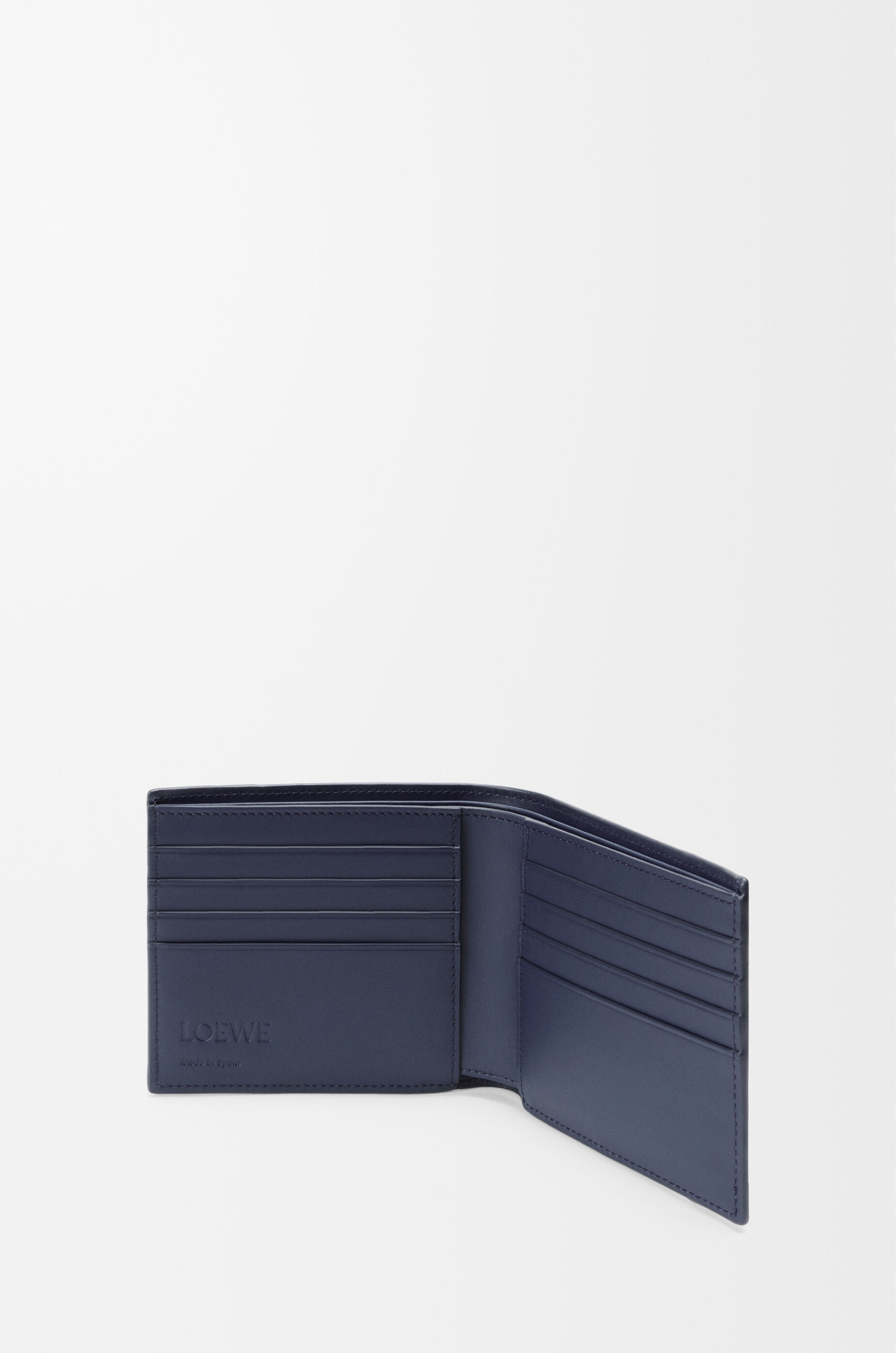 LOEWE Puzzle bifold wallet in classic calfskin Blue Grey/Navy
