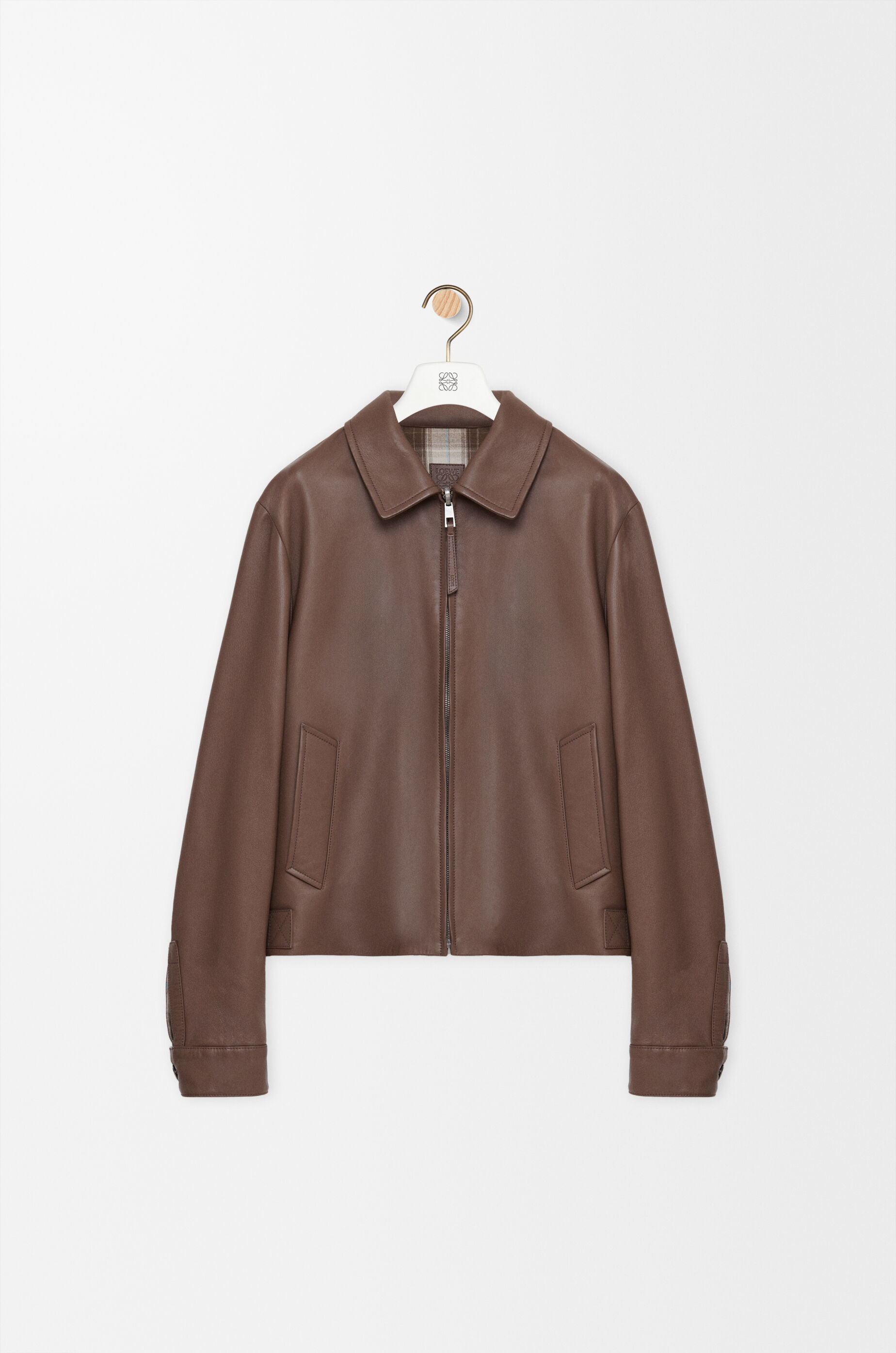 LOEWE Zip-up jacket in nappa lambskin Taupe