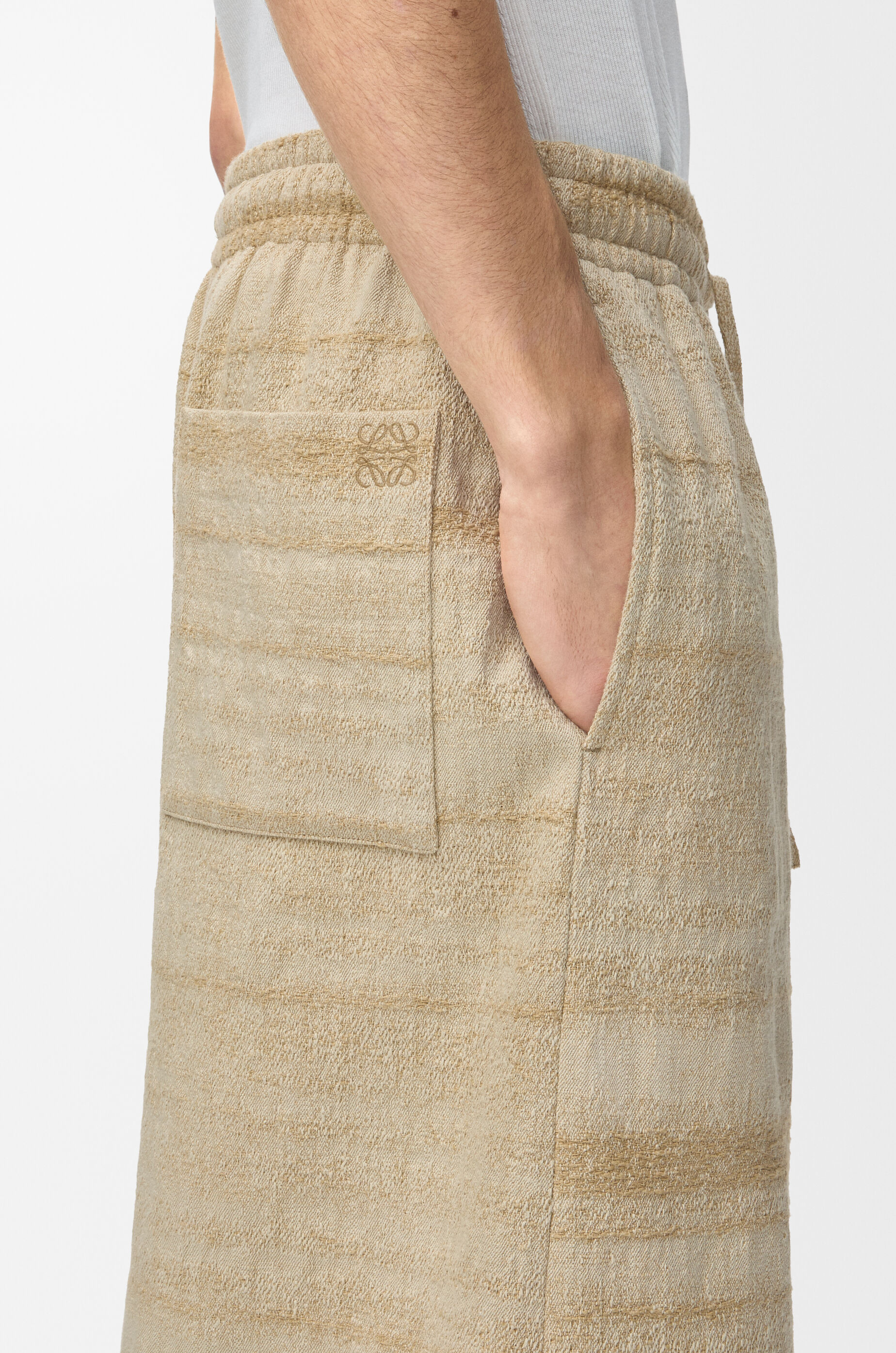LOEWE Drawstring shorts in denim Sand