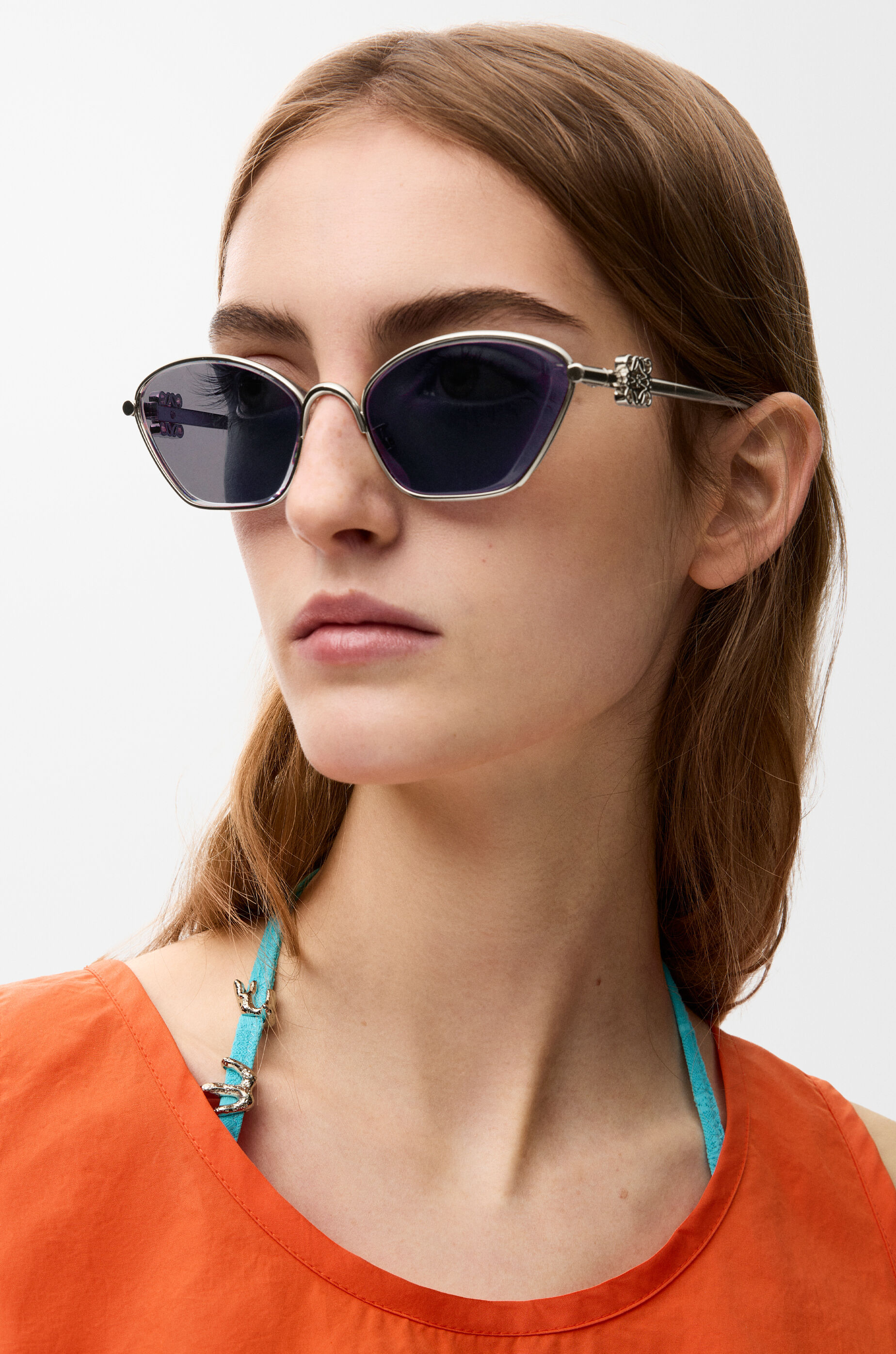 LOEWE Anagram hexagonal sunglasses Solid Blue