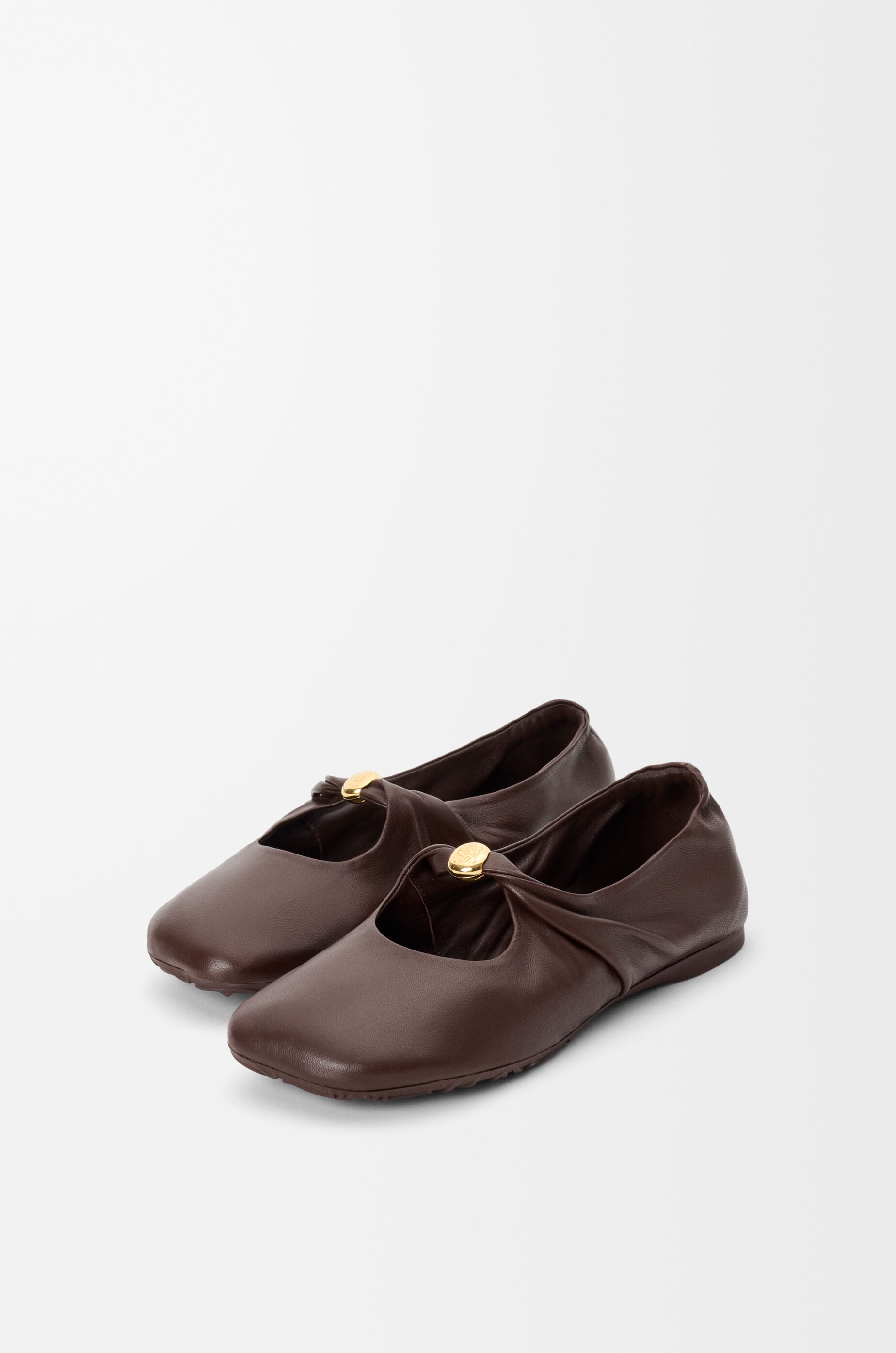 LOEWE Pebble Soft ballerina in nappa lambskin Brownie