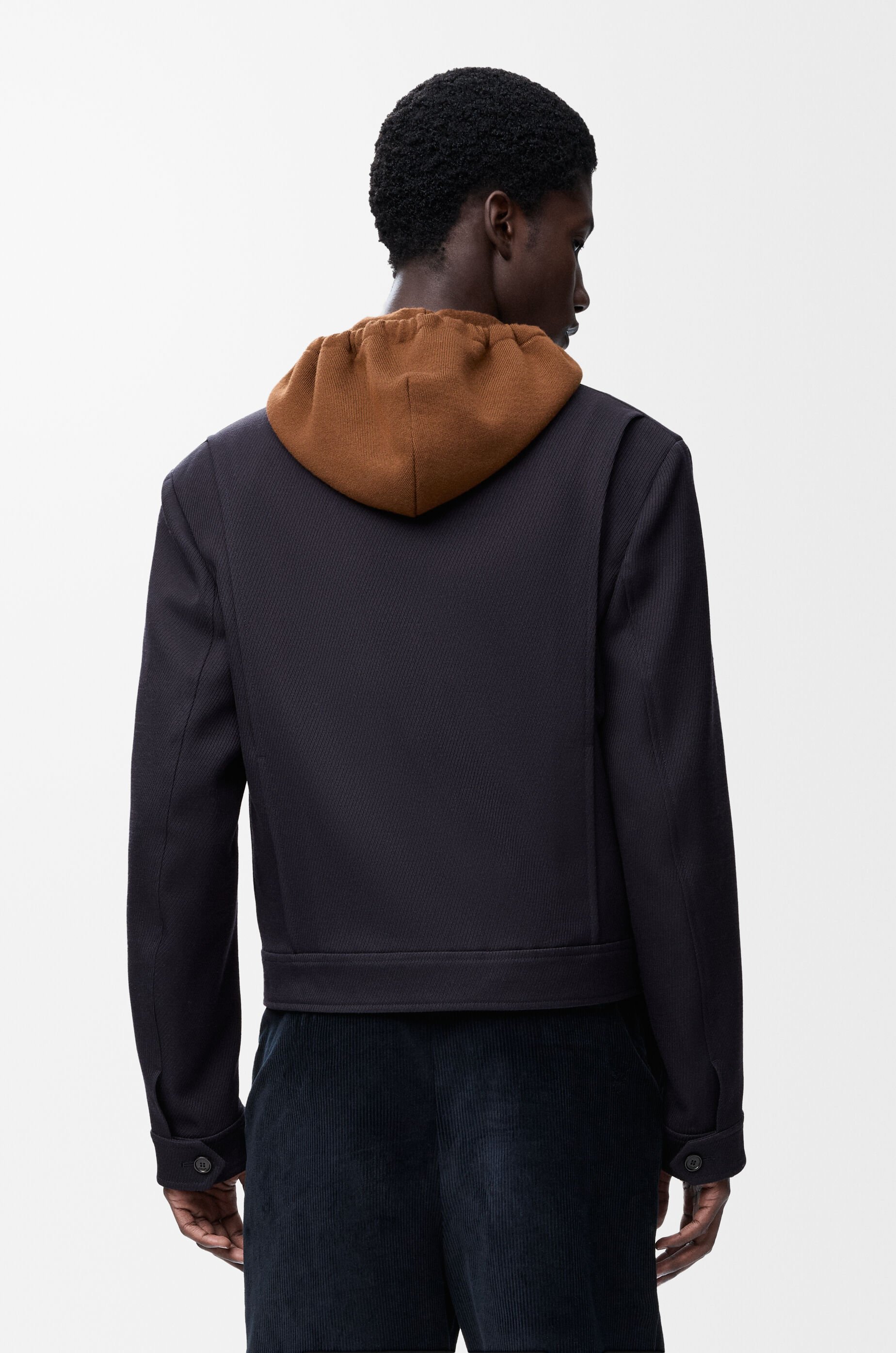 LOEWE Zip-up jacket in wool Dark Navy Blue