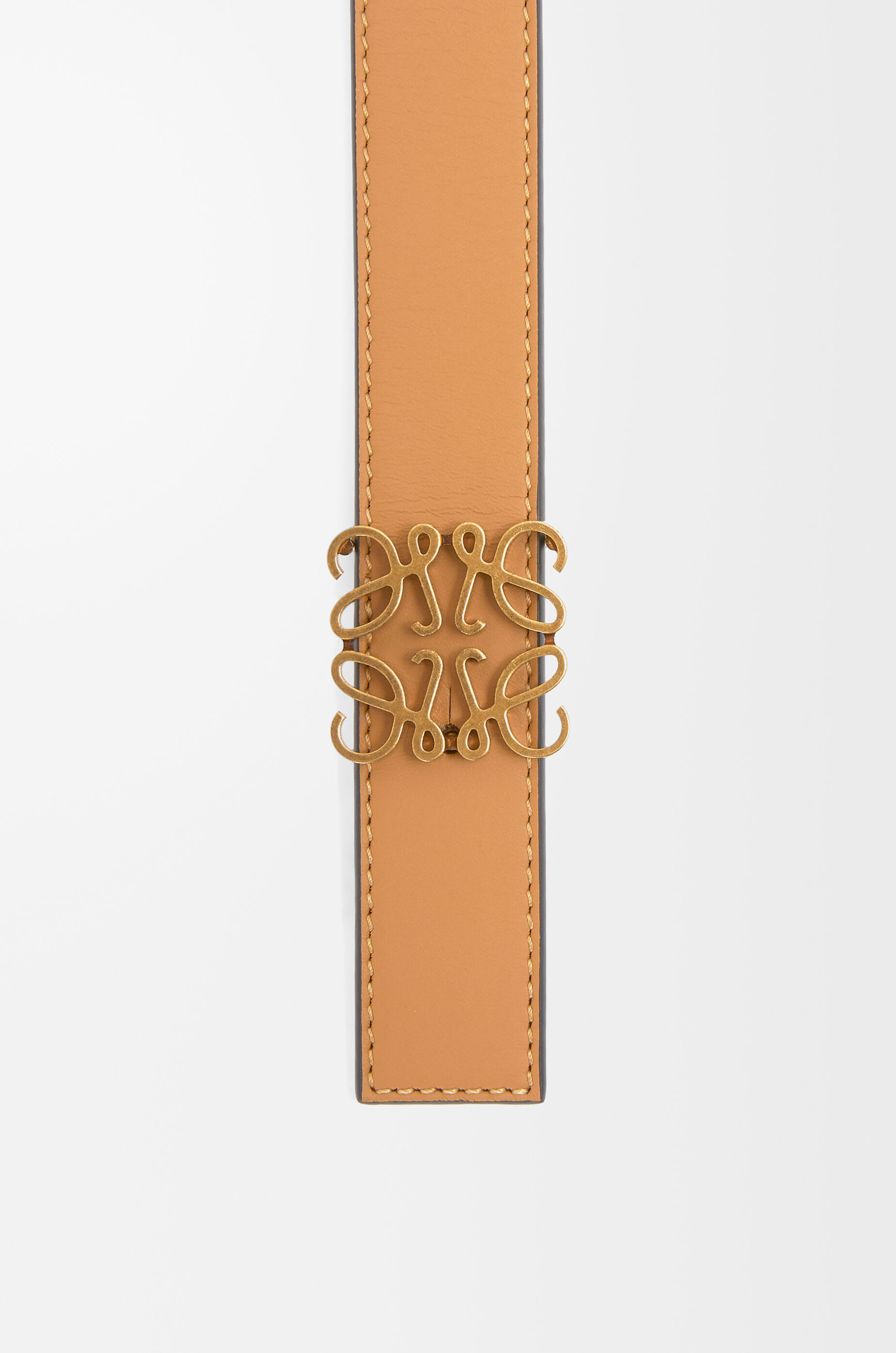 LOEWE Reversible Anagram belt in smooth calfskin Warm Desert/Light Oat/Bronze