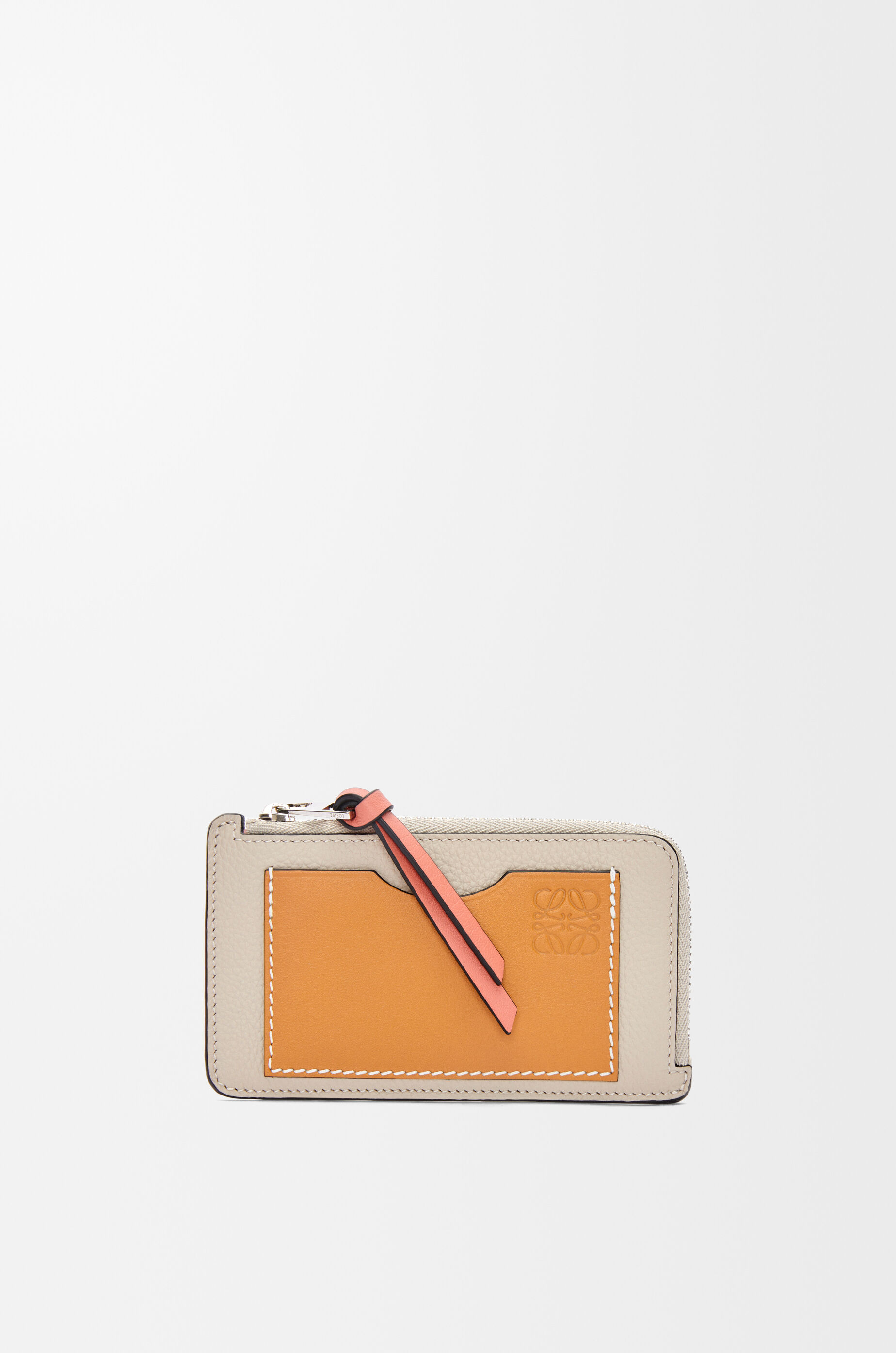 LOEWE Coin cardholder in soft grained calfskin Light Oat/Honey