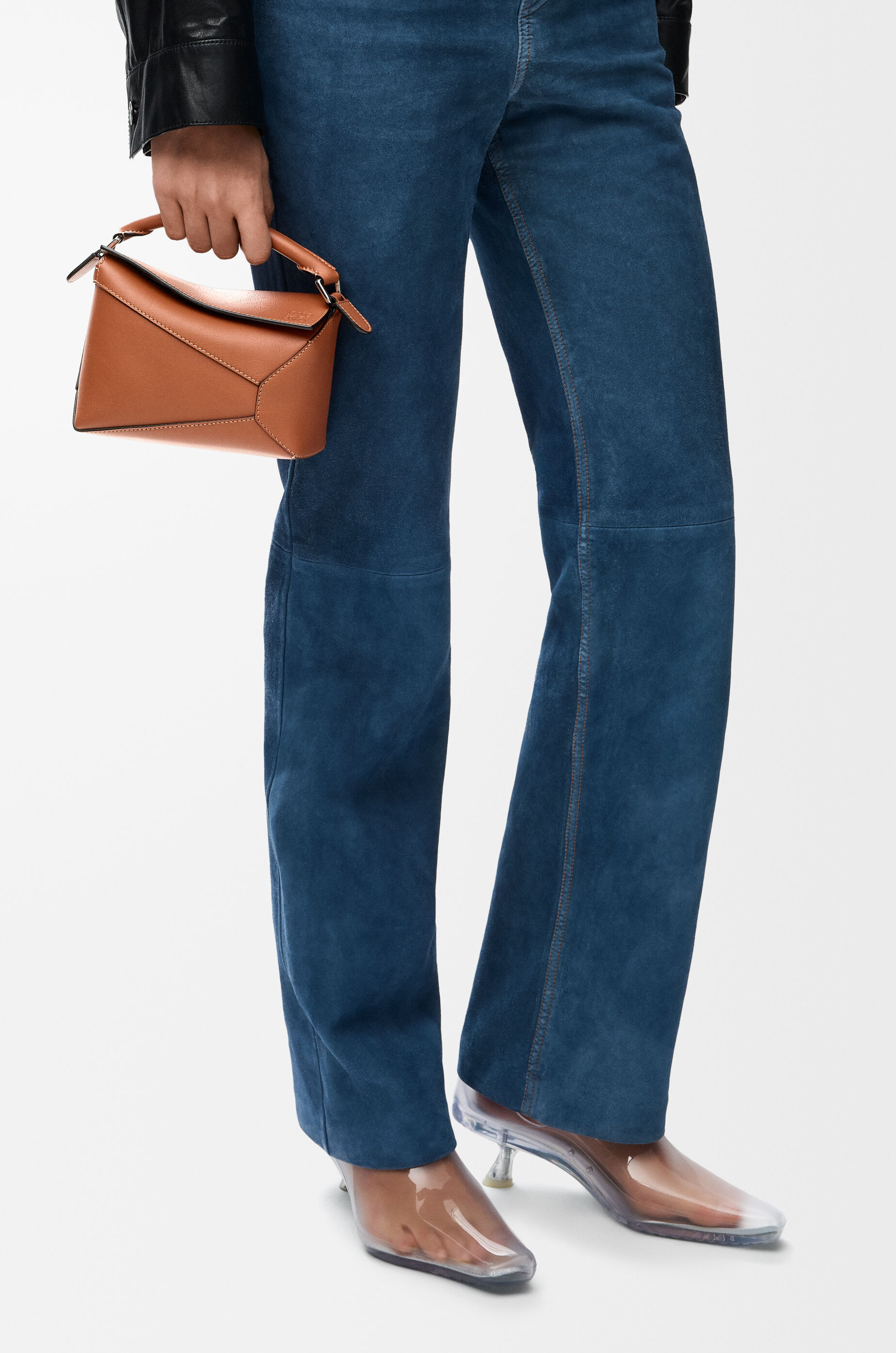 LOEWE Mini Puzzle Edge bag in classic calfskin Tan