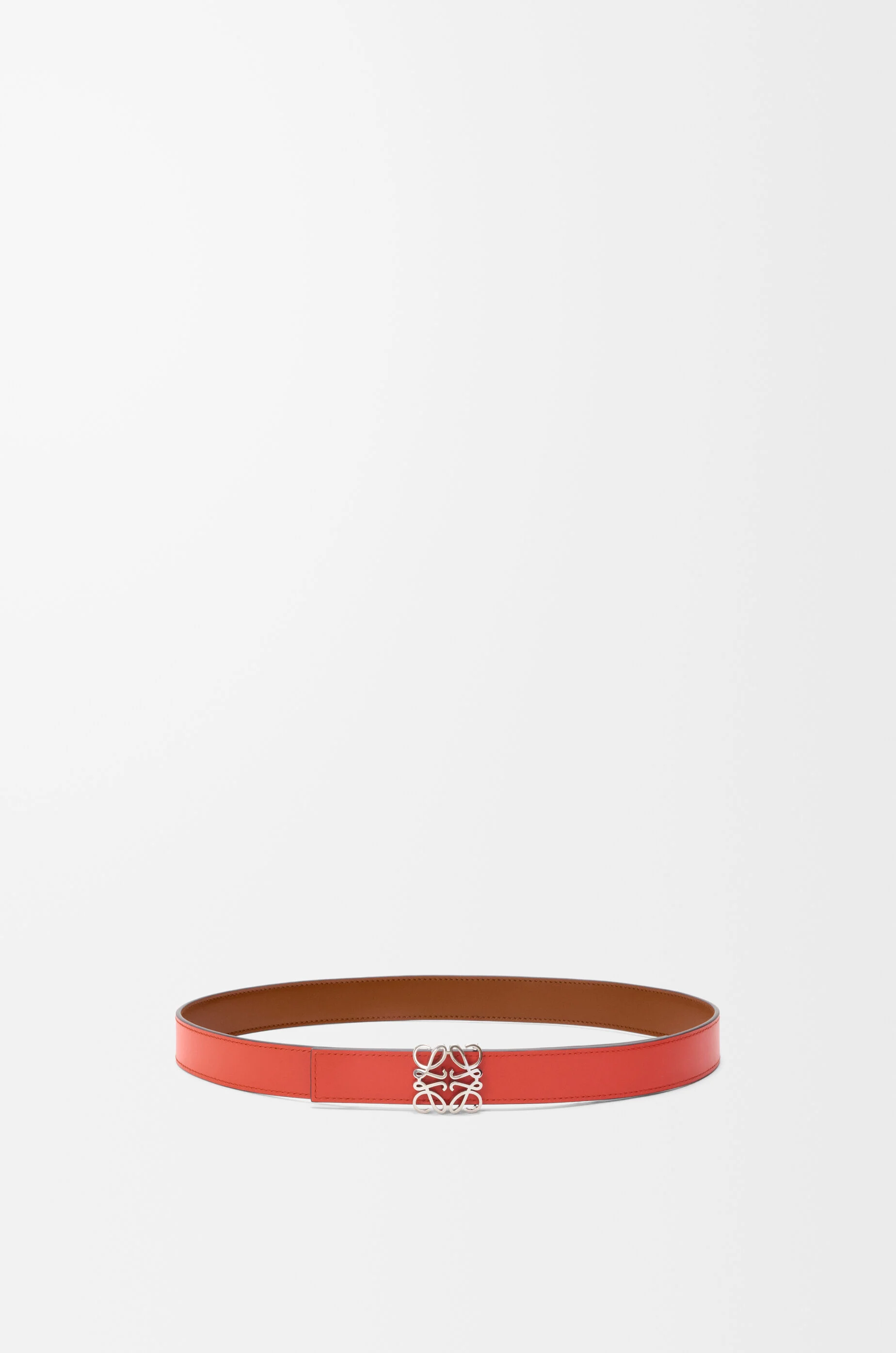 LOEWE Reversible Anagram Bombé belt in smooth calfskin Squirrel/Sunrise Orange