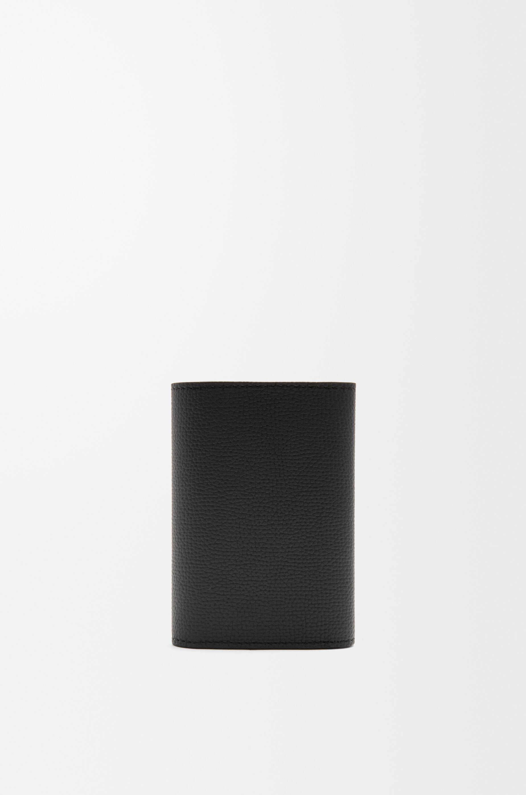 LOEWE Anagram small vertical wallet in pebble grained calfskin Black