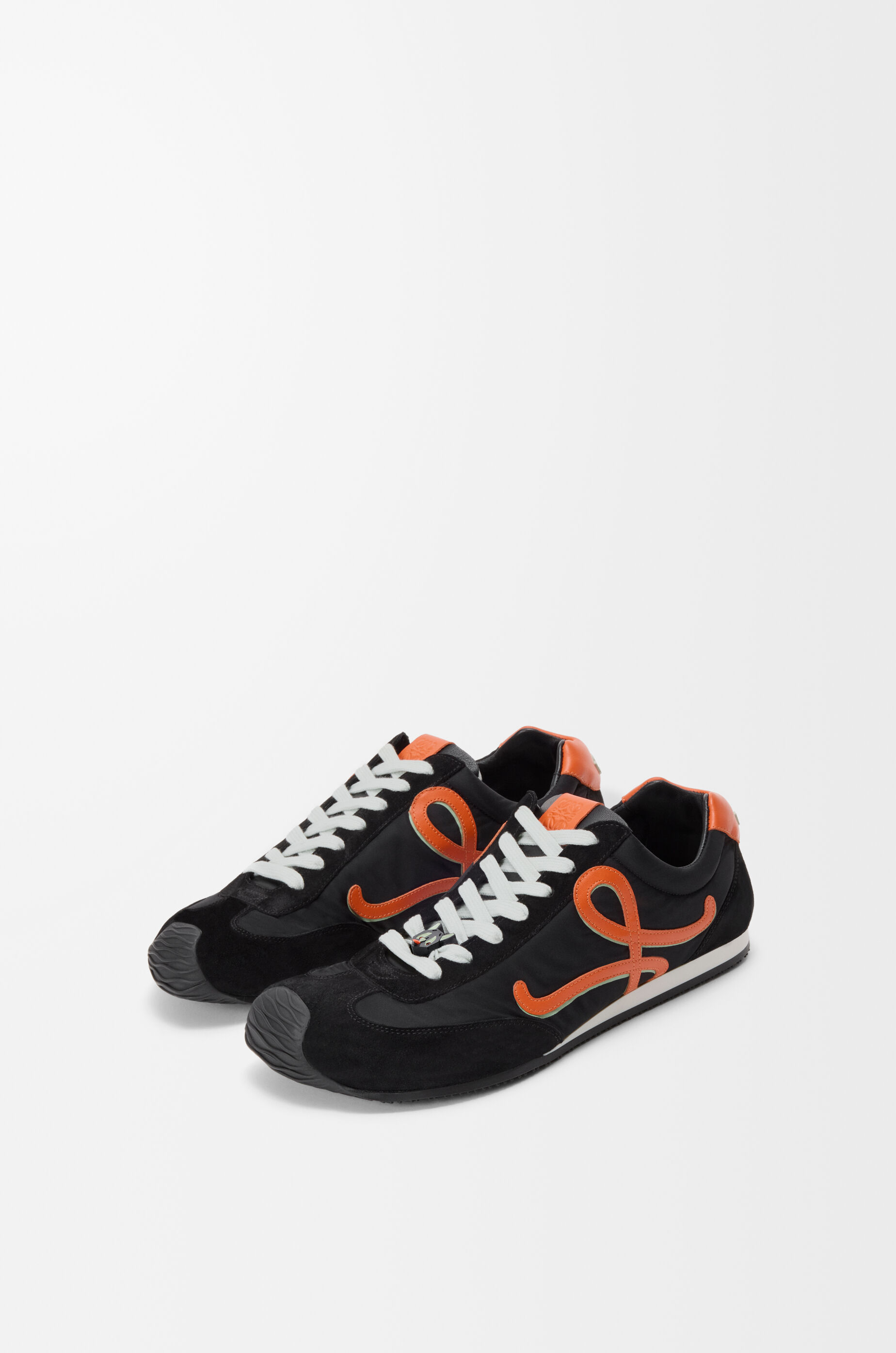 LOEWE Ballet Runner 2.0 in nylon and calfskin Black/Orange/Pale Green