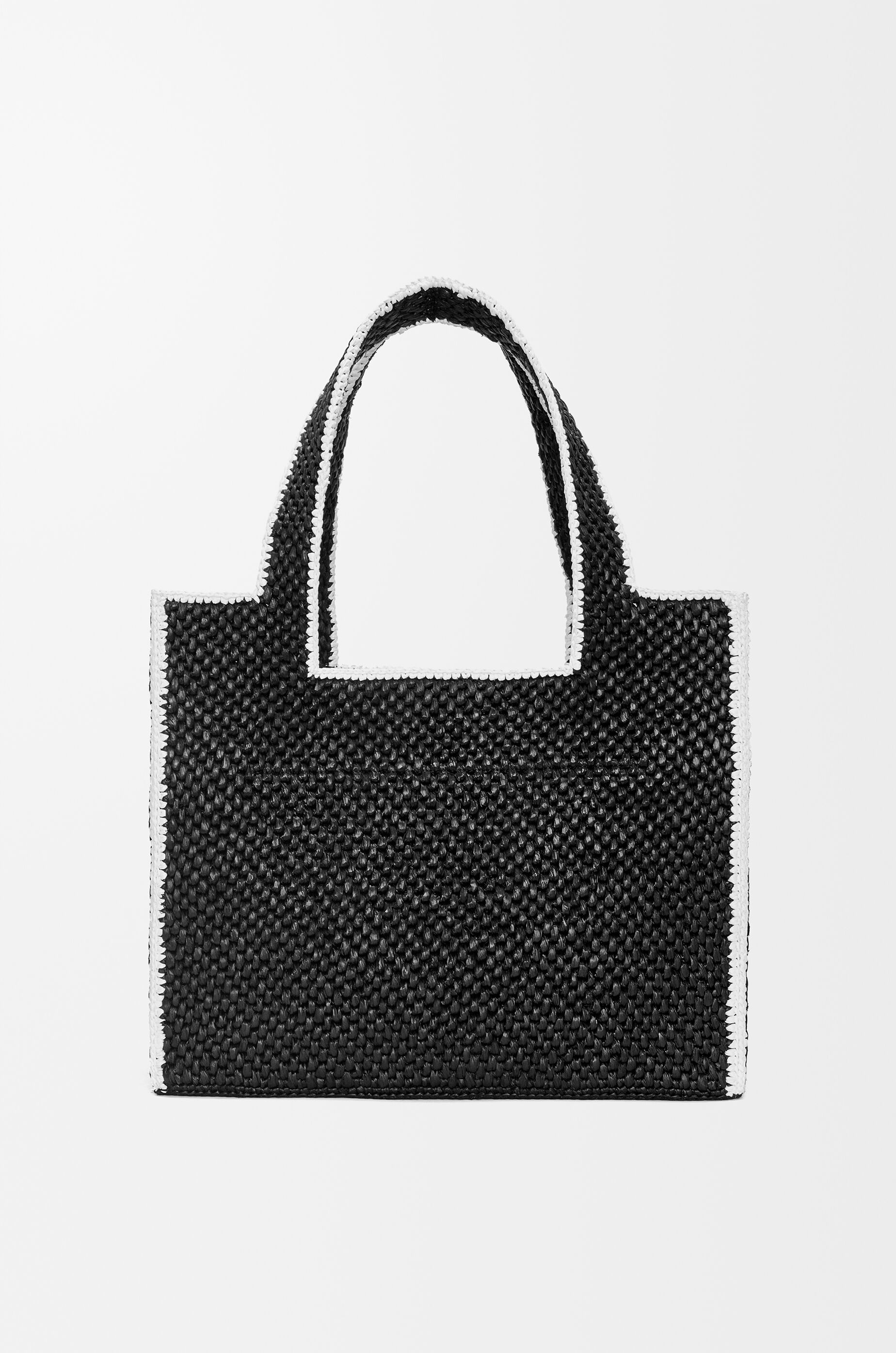 LOEWE Large LOEWE Font Tote in raffia Black