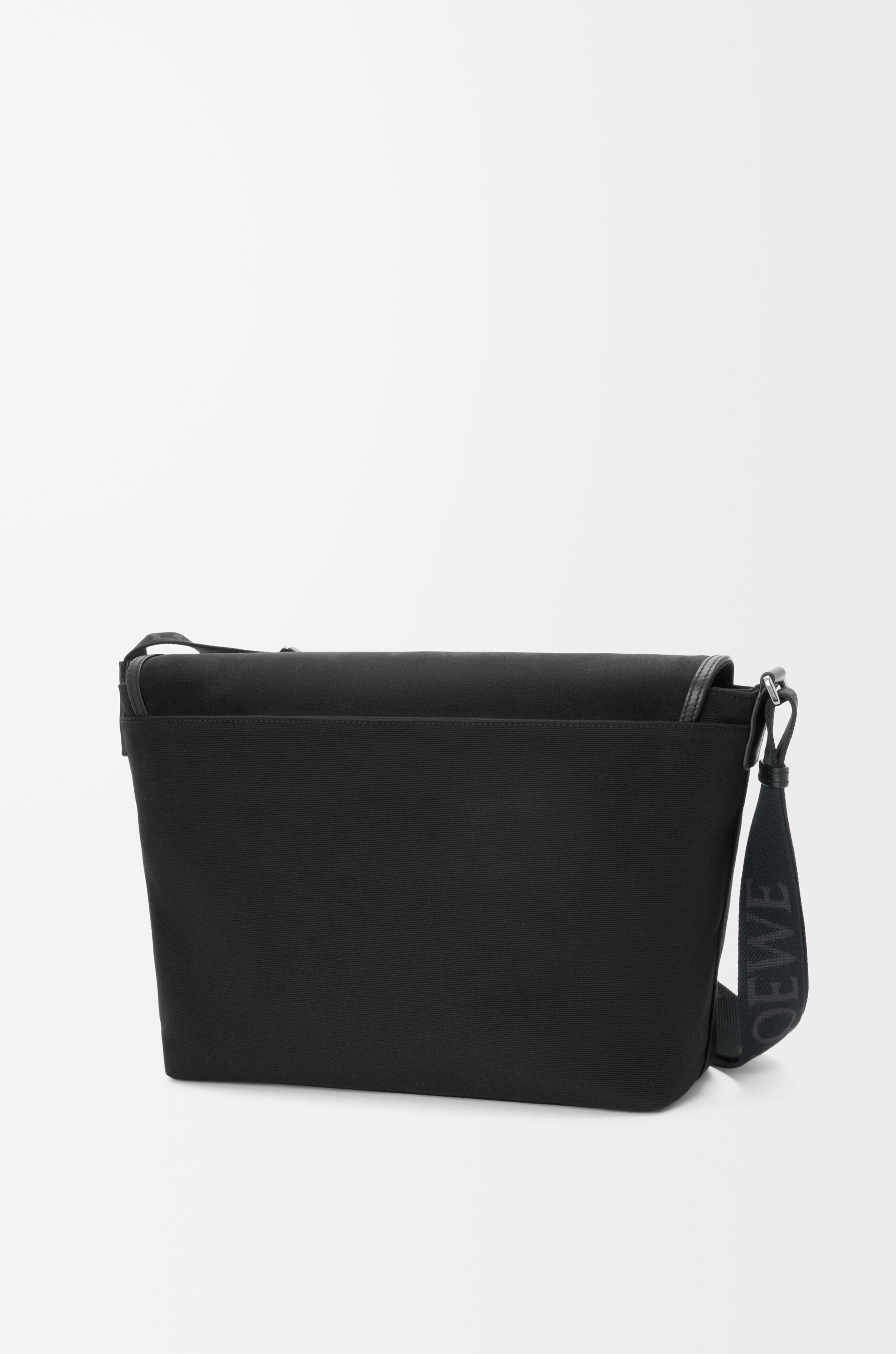 LOEWE Medium Flex messenger in canvas and suede Black
