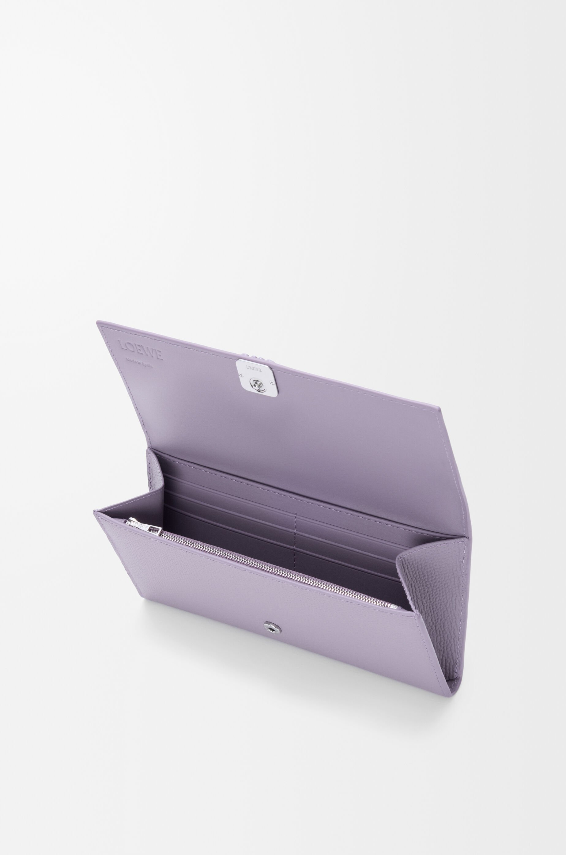 LOEWE Anagram continental wallet in pebble grained calfskin Dirty Mauve