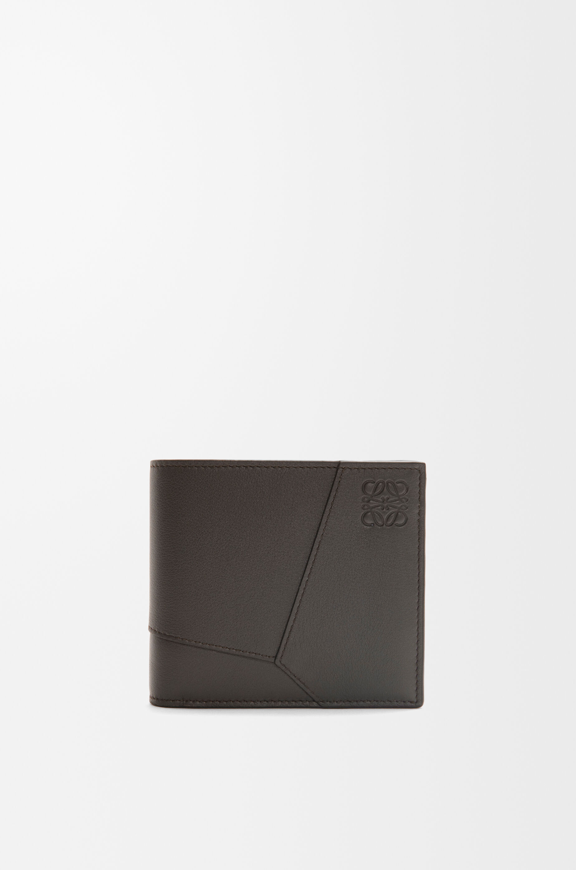 LOEWE Puzzle bifold coin wallet in classic calfskin Dark Grey