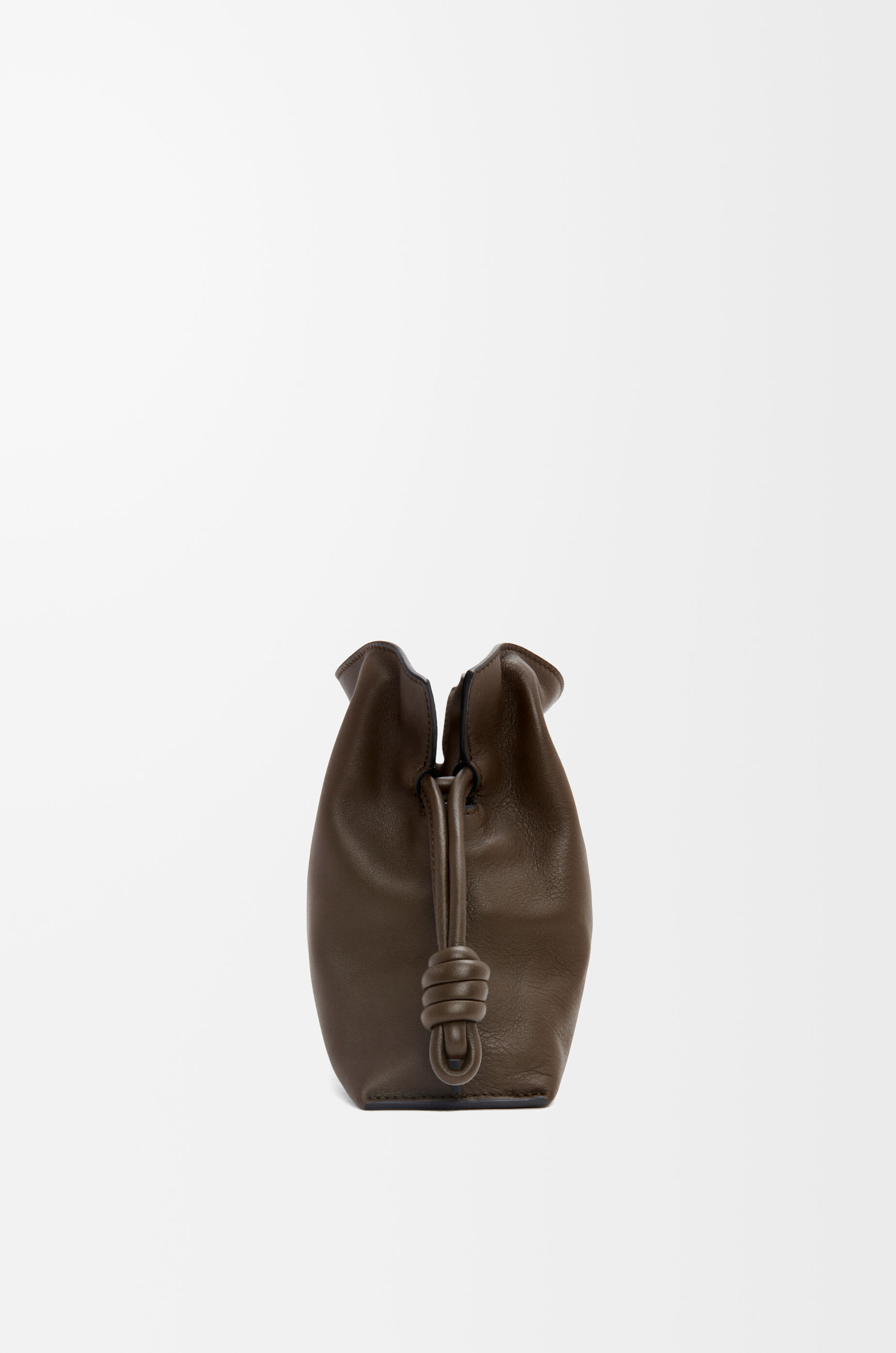 LOEWE Mini Flamenco clutch in nappa calfskin Chocolate