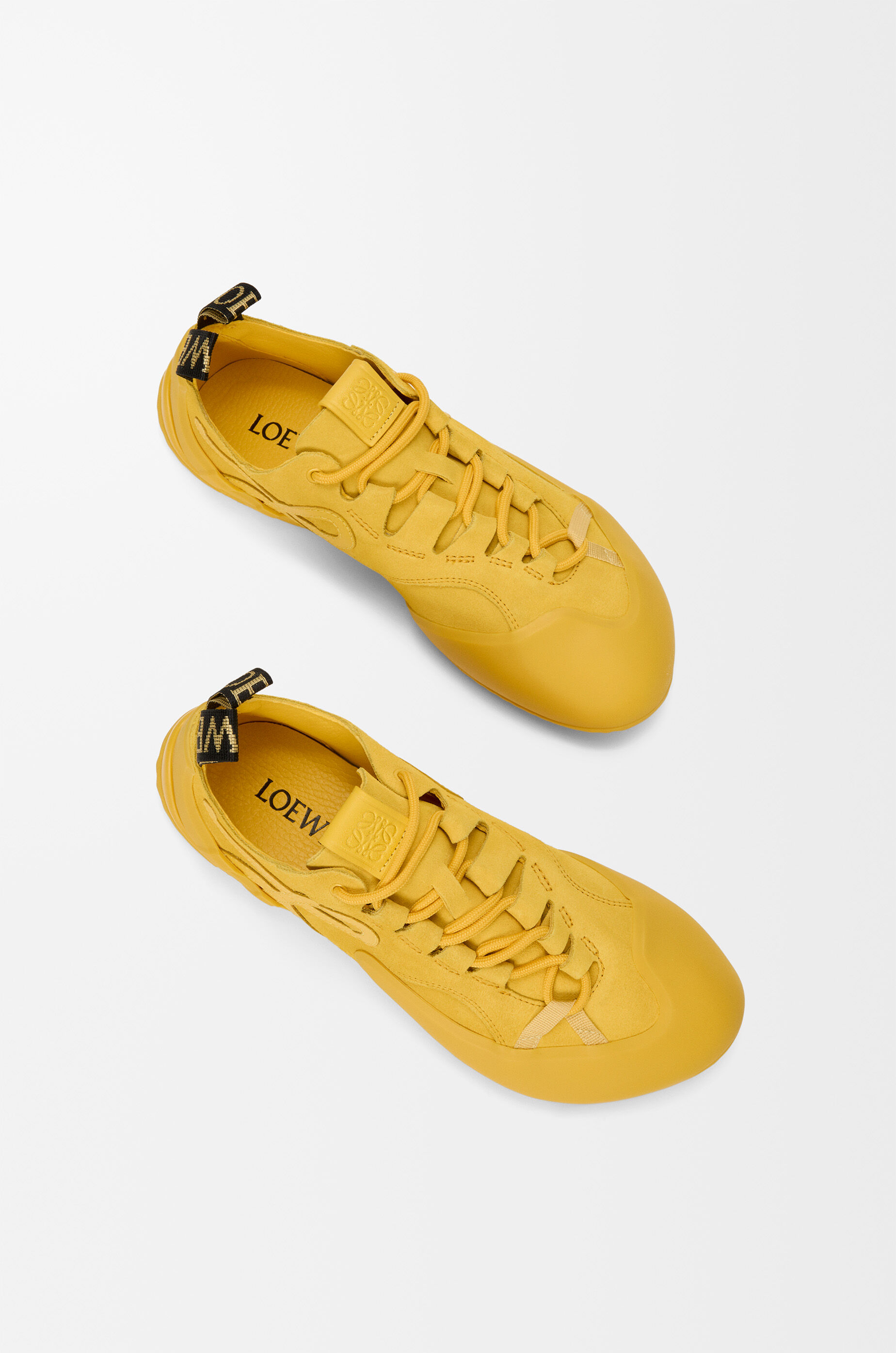 LOEWE Grip sneaker in calfskin suede Yellow Sunshine