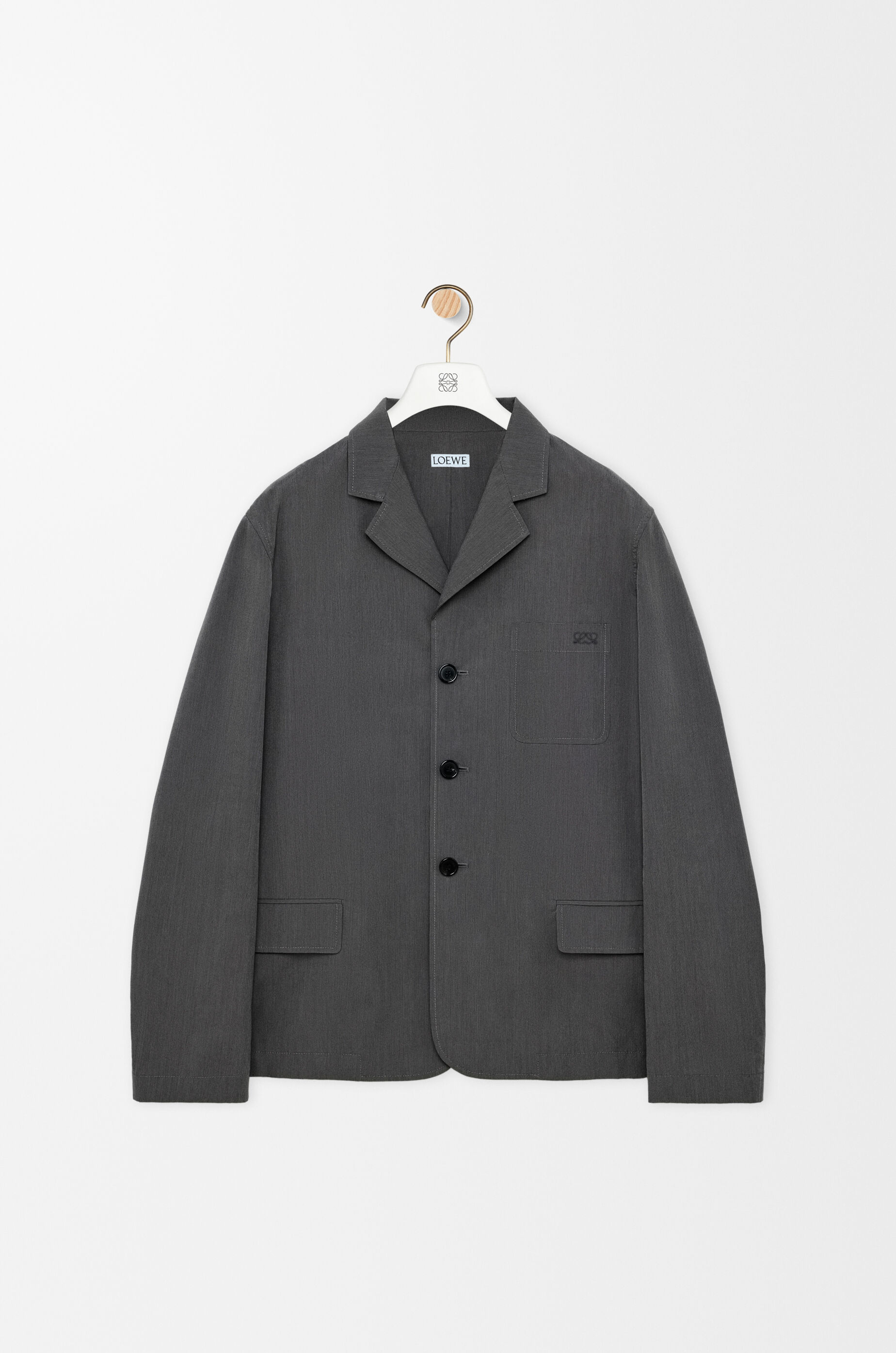 LOEWE Jacket in cotton and silk Medium Grey