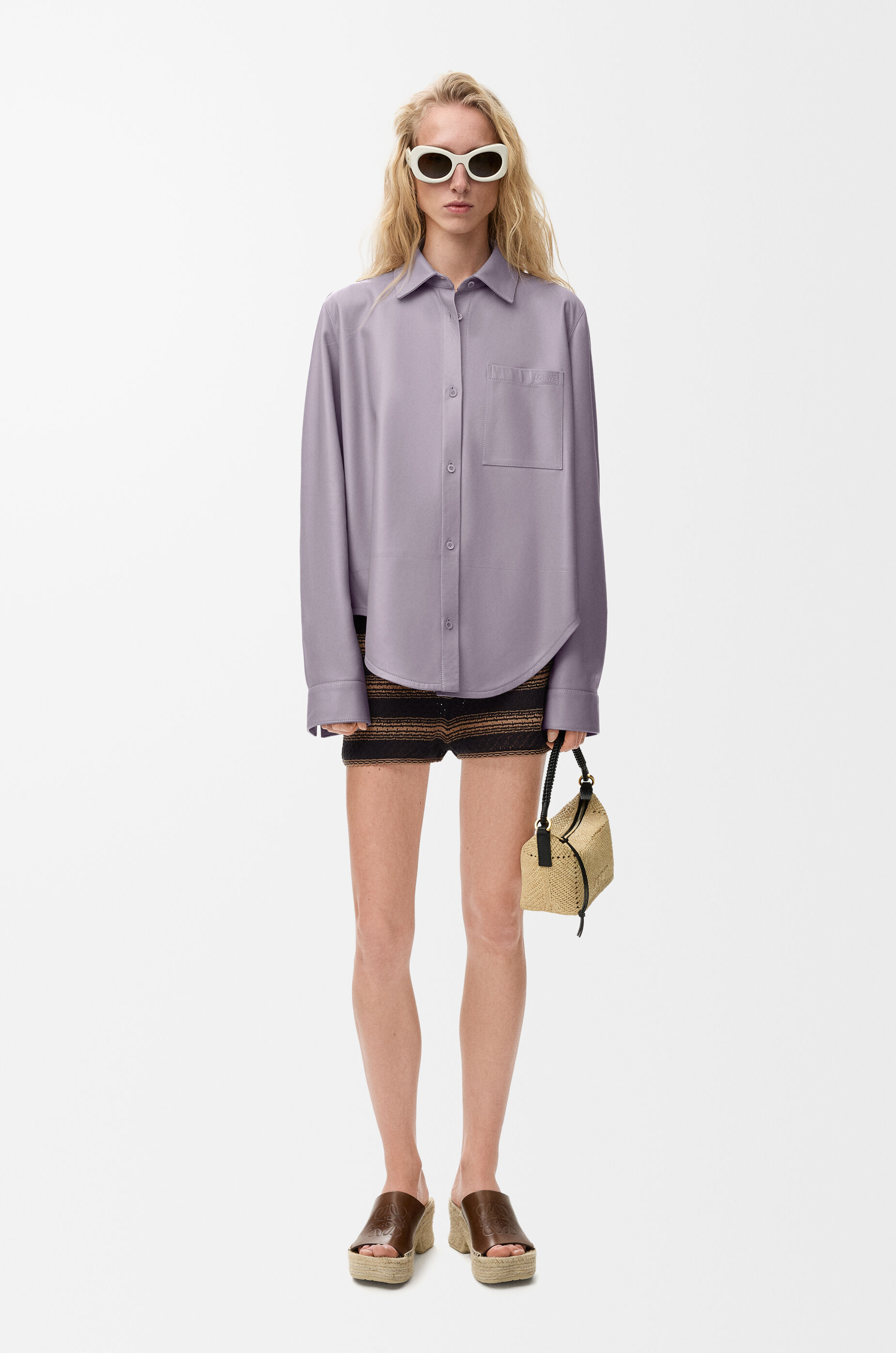 LOEWE Shorts in cotton blend Black/Beige