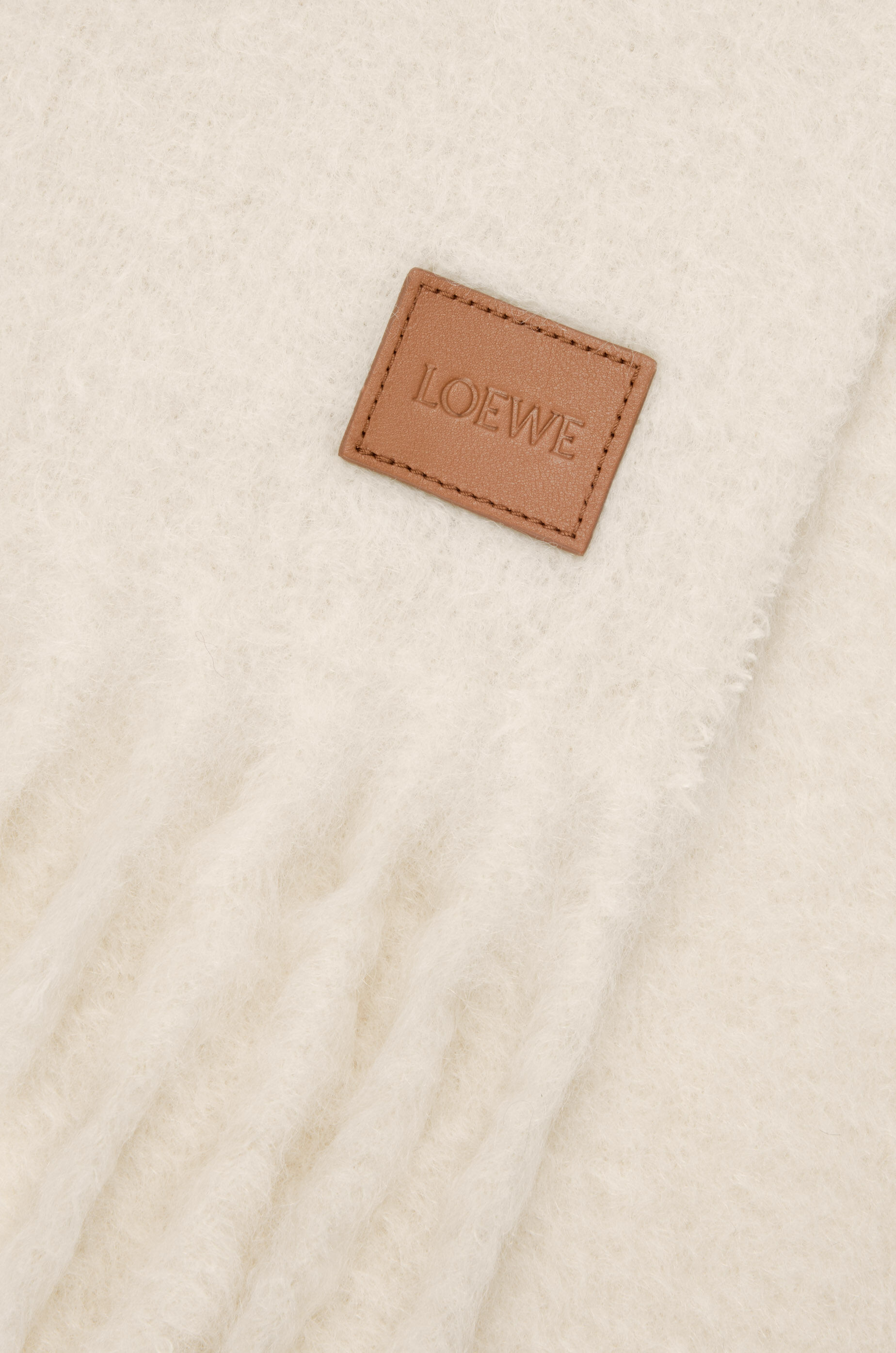 LOEWE Scarf in mohair and wool blend White