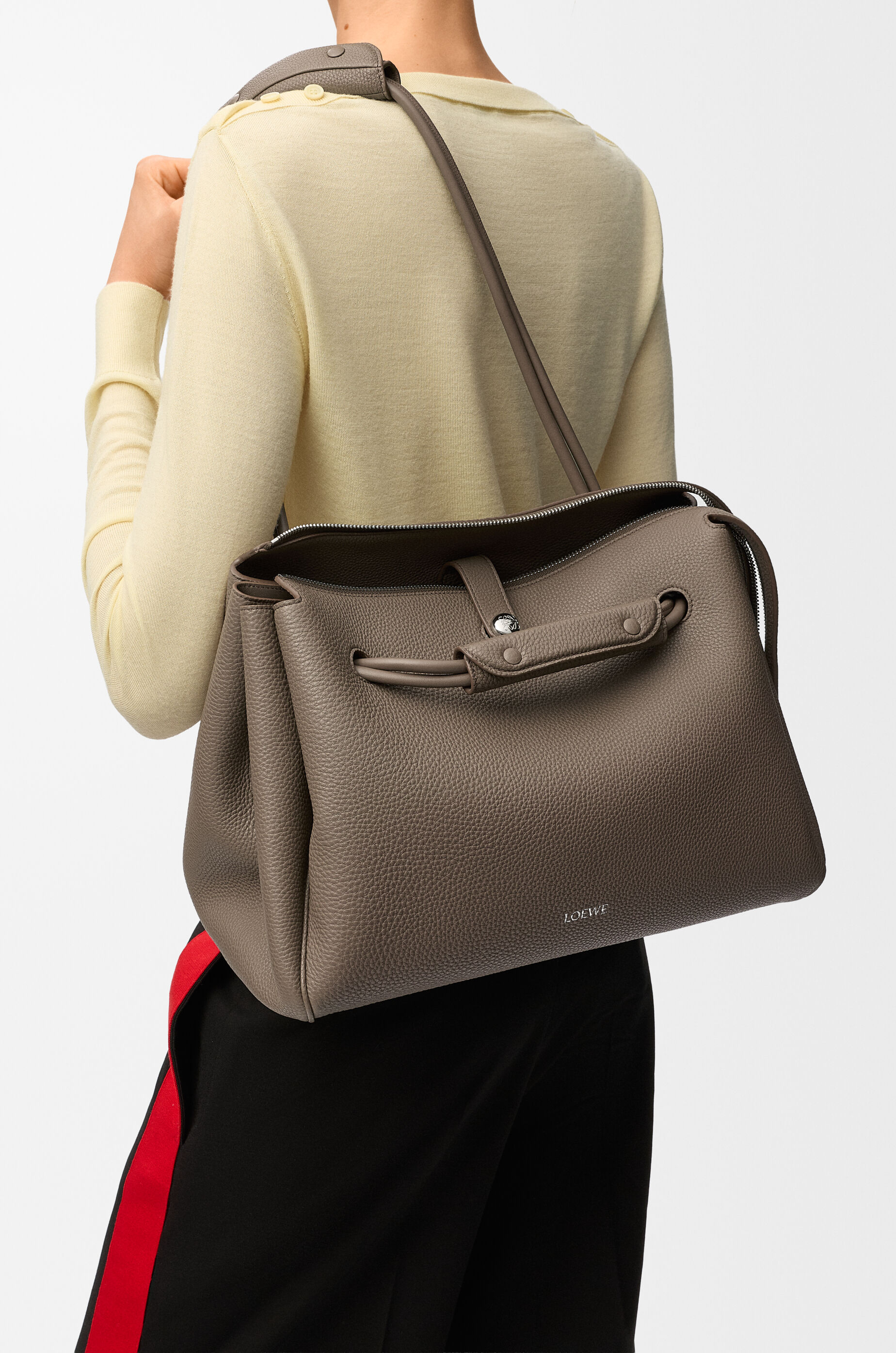LOEWE Large Madrid bag in supple grained calfskin Taupe