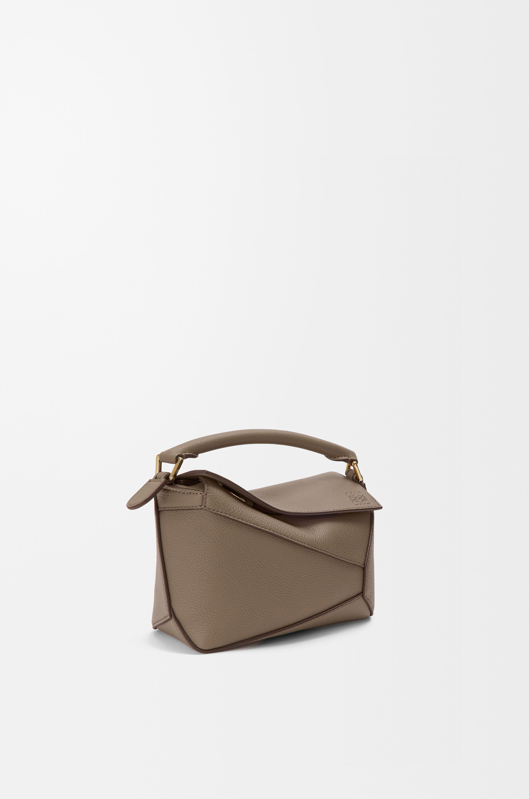 LOEWE Mini Puzzle Edge bag in soft grained calfskin Taupe
