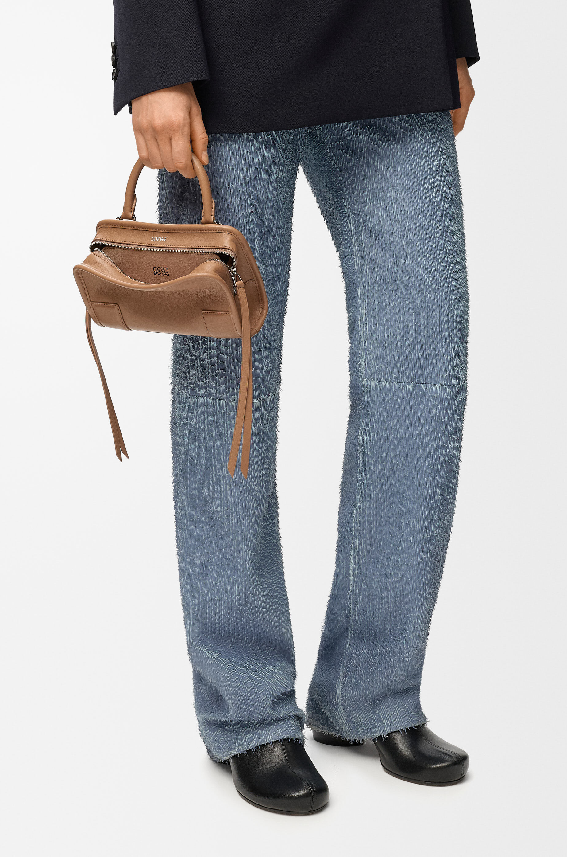 LOEWE Mini Amazona 180 bag in soft calfskin Mocha
