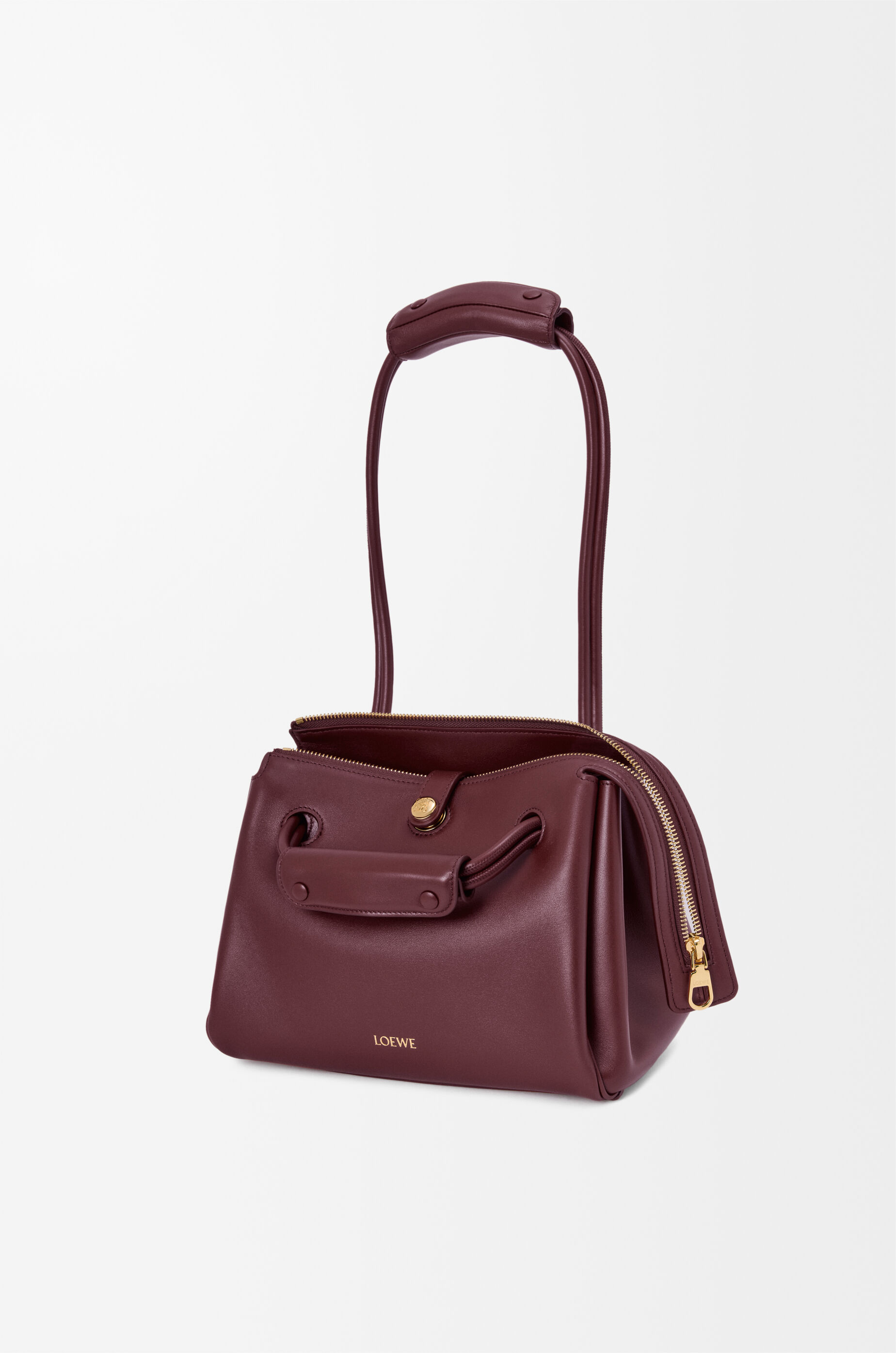 LOEWE Small Madrid bag in supple calfskin Dark Burgundy