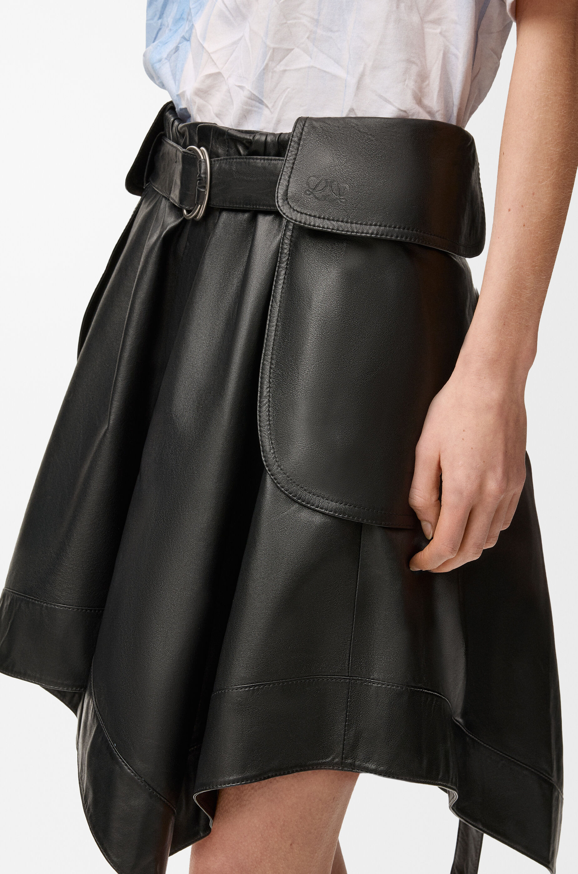 LOEWE Cargo skirt in nappa lambskin Black