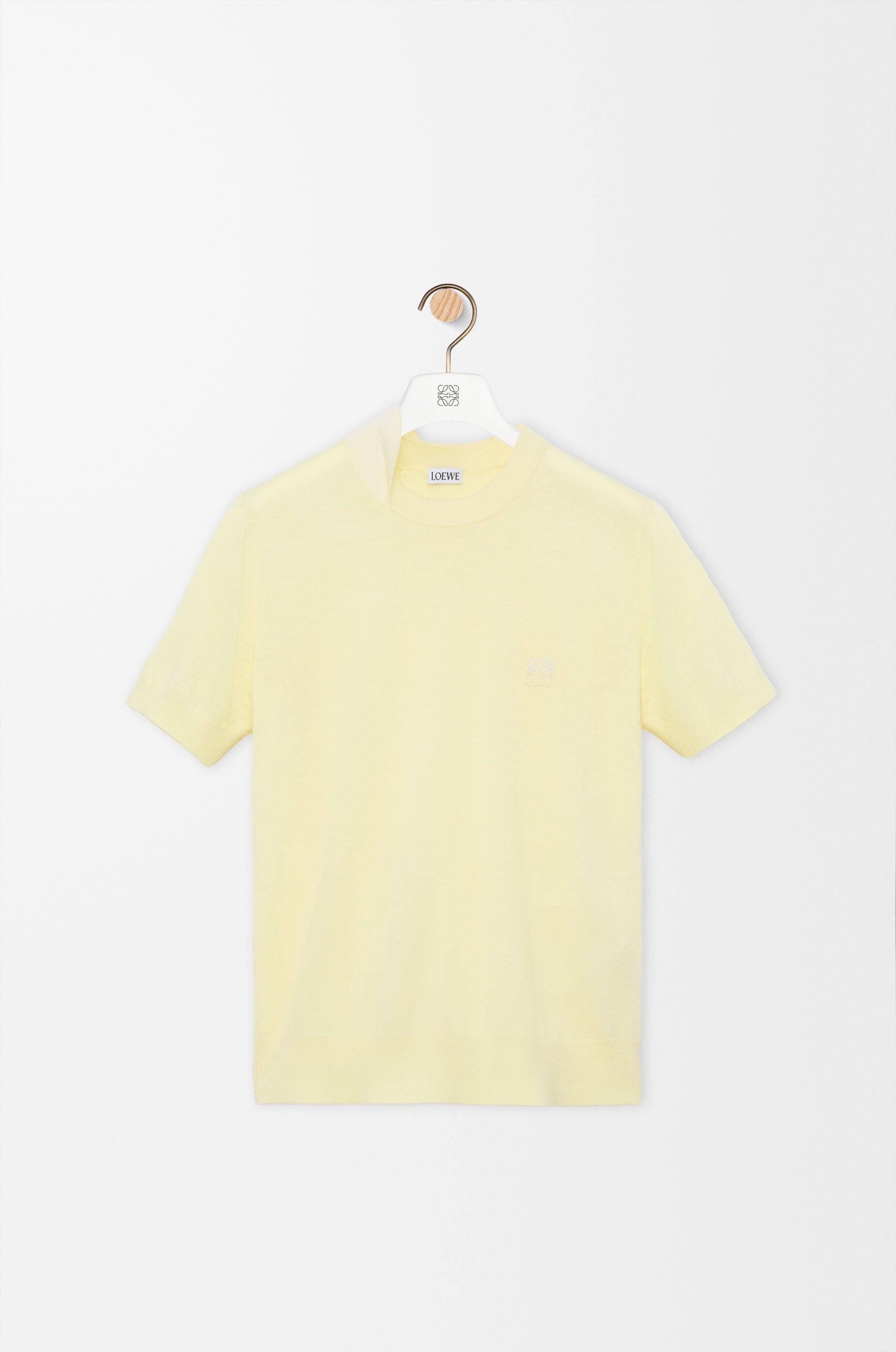 LOEWE Top in merino wool Light Yellow/White
