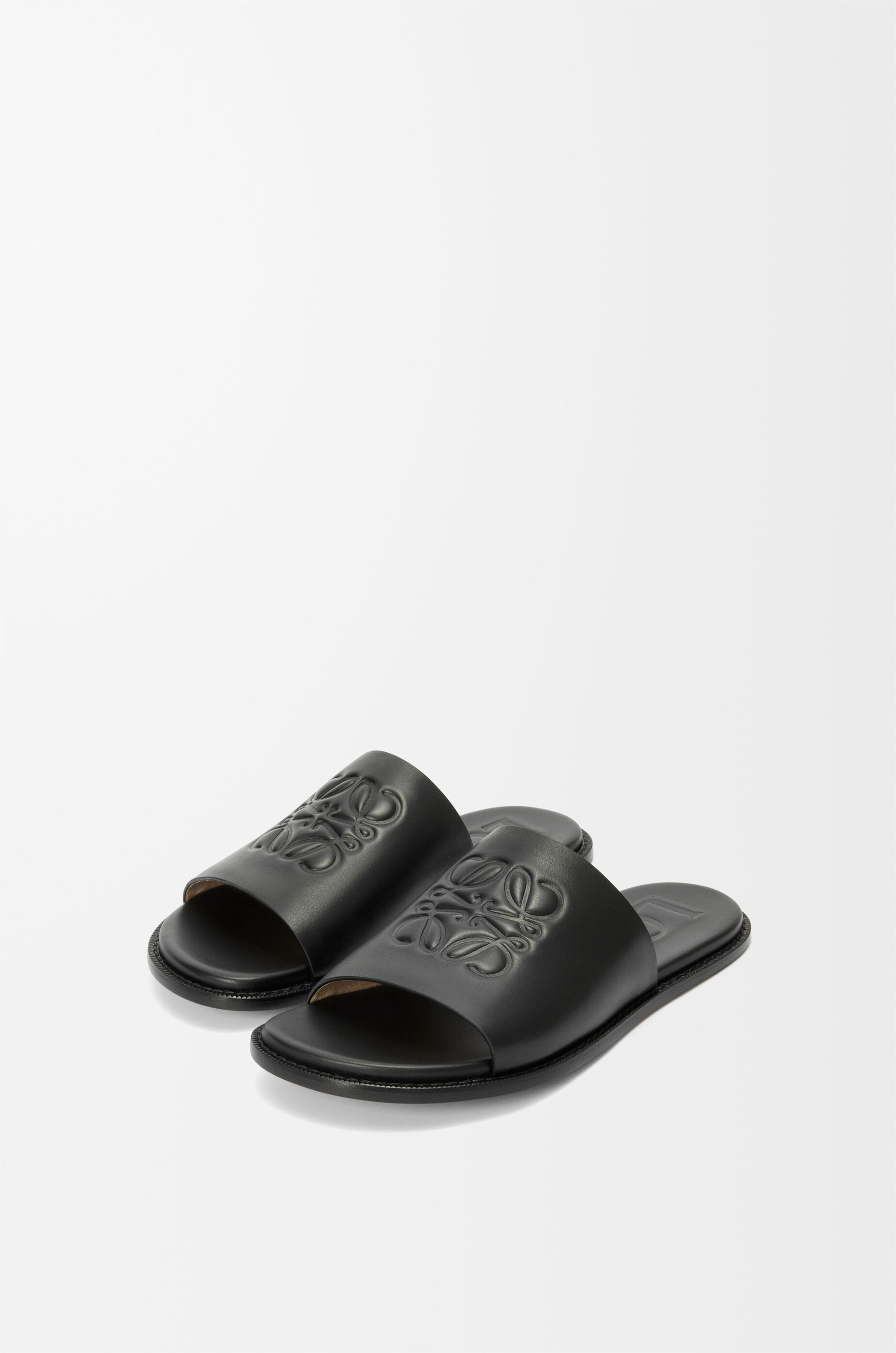 LOEWE Flex Anagram slide in soft calfskin Black