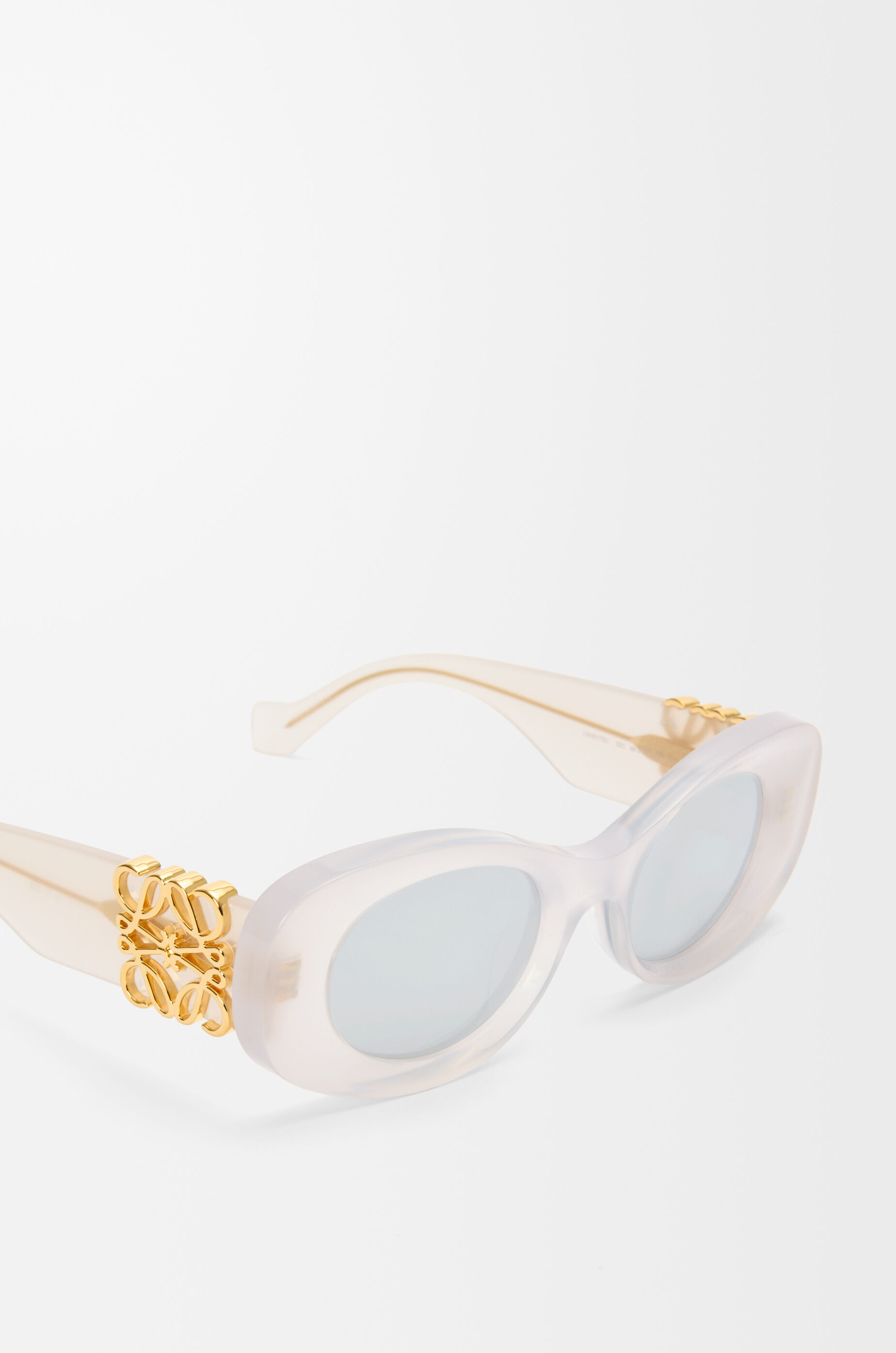 LOEWE Beveled Oval Maxi Anagram sunglasses White