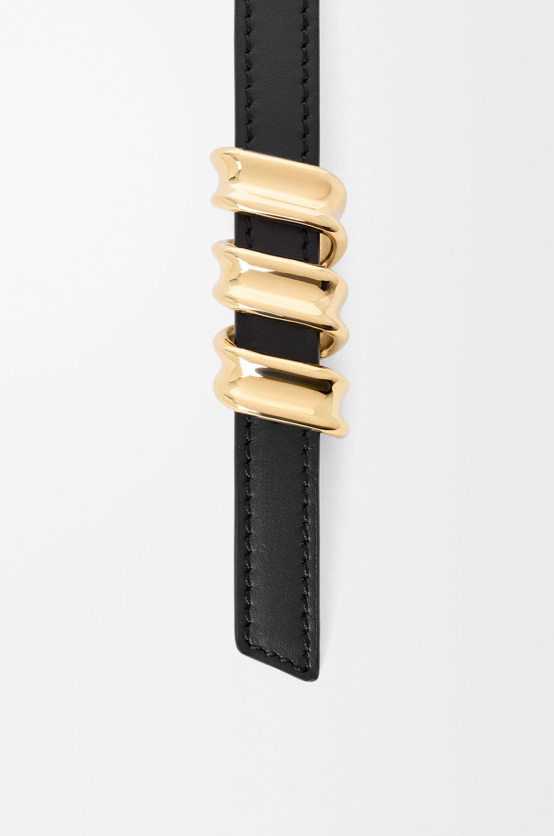 LOEWE Reversible Coil belt in smooth calfskin Black/Pinkish Cooper Red/Gold