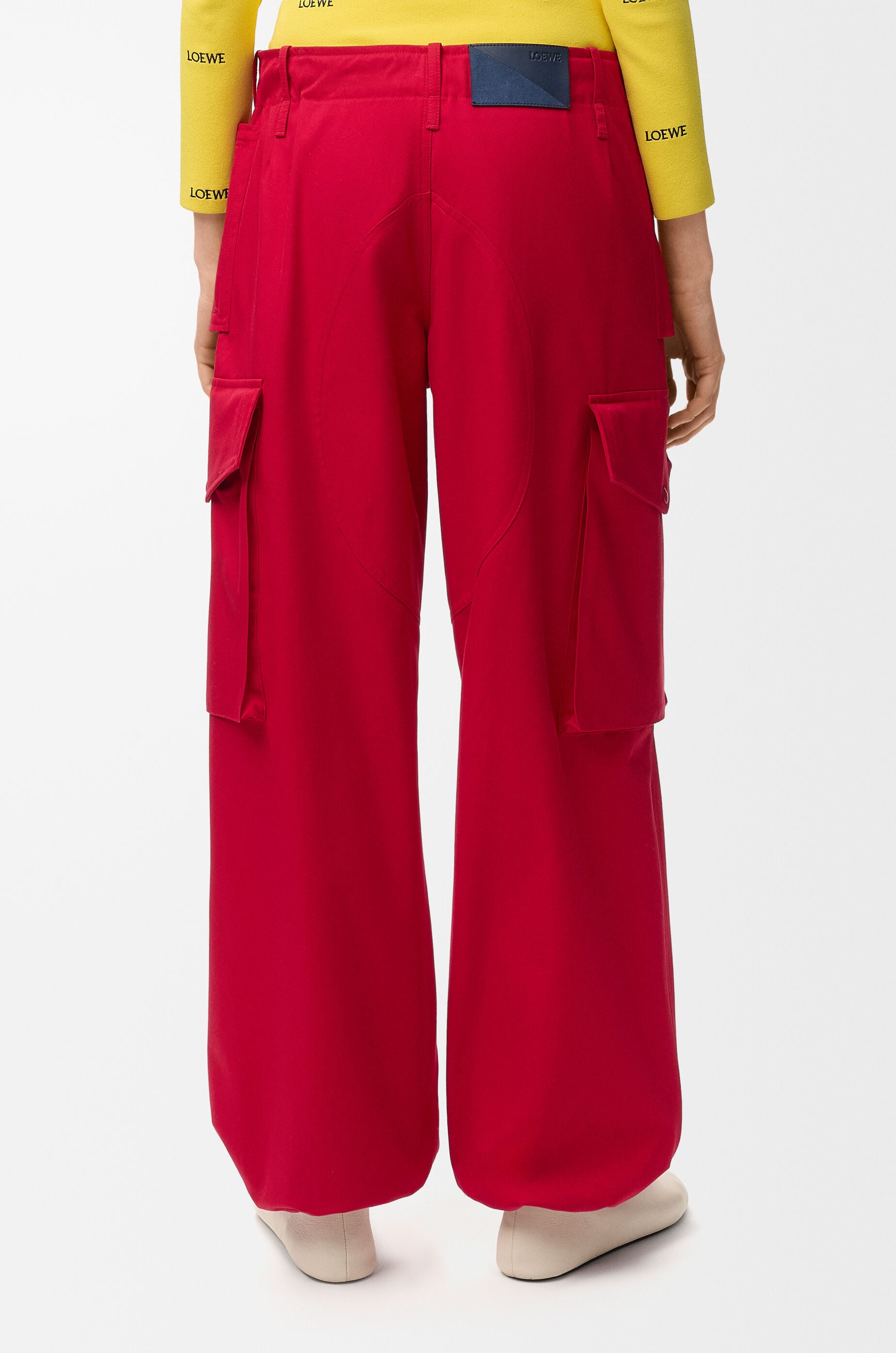 LOEWE Cargo trousers in cotton and silk Red
