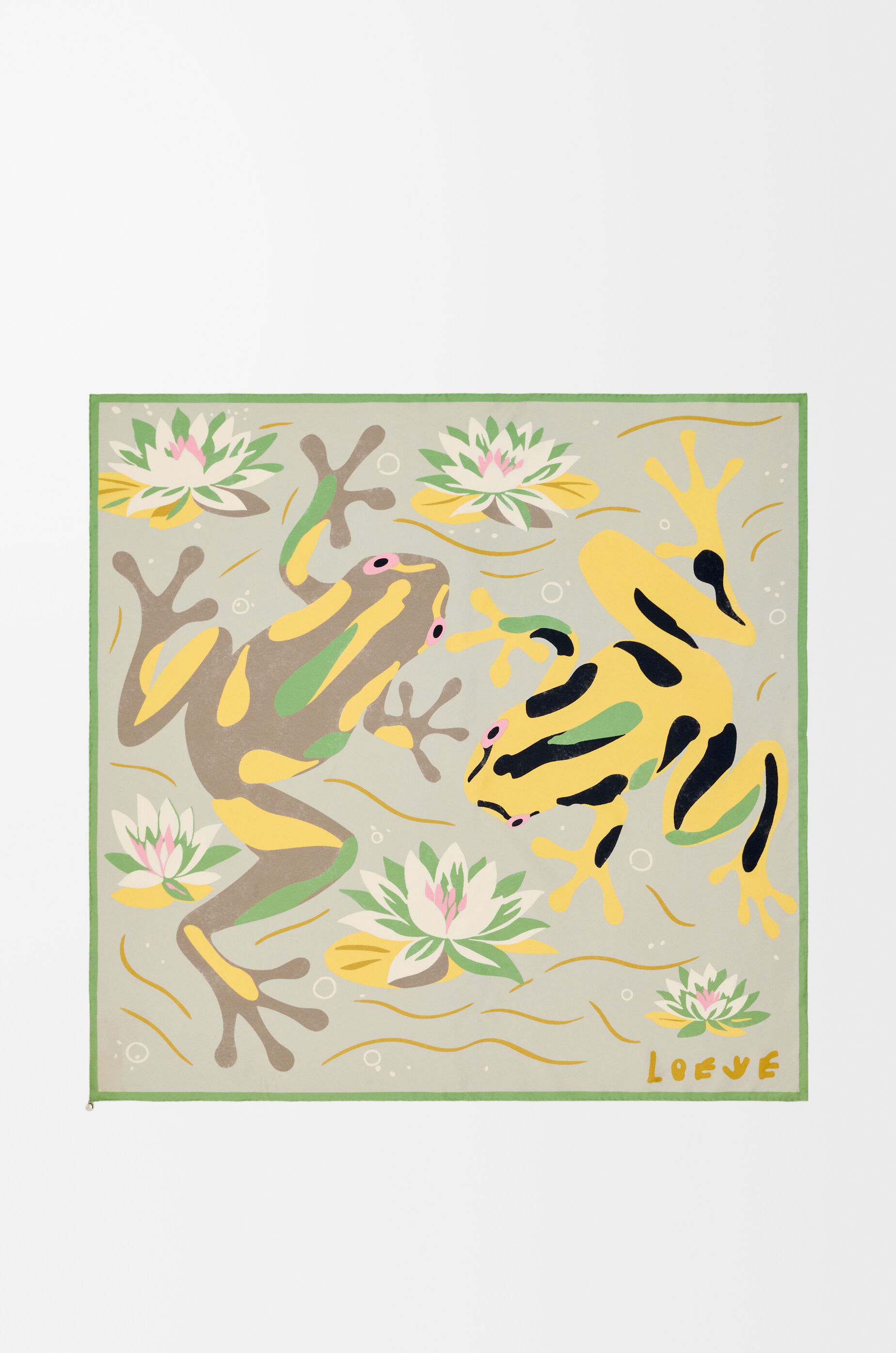 LOEWE Scarf in silk Beige/Light Blue