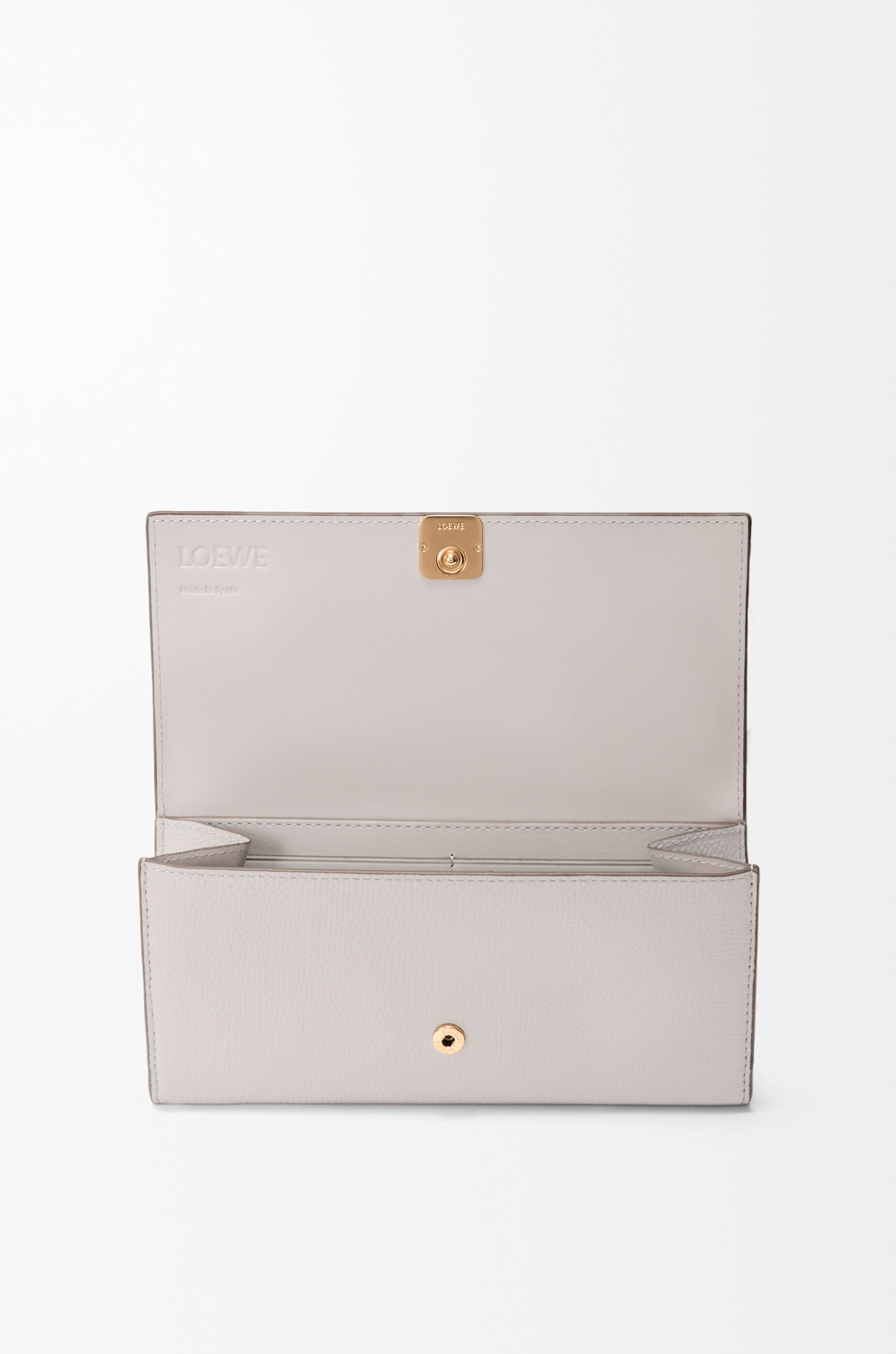 LOEWE Anagram continental wallet in pebble grained calfskin Light Ghost Grey