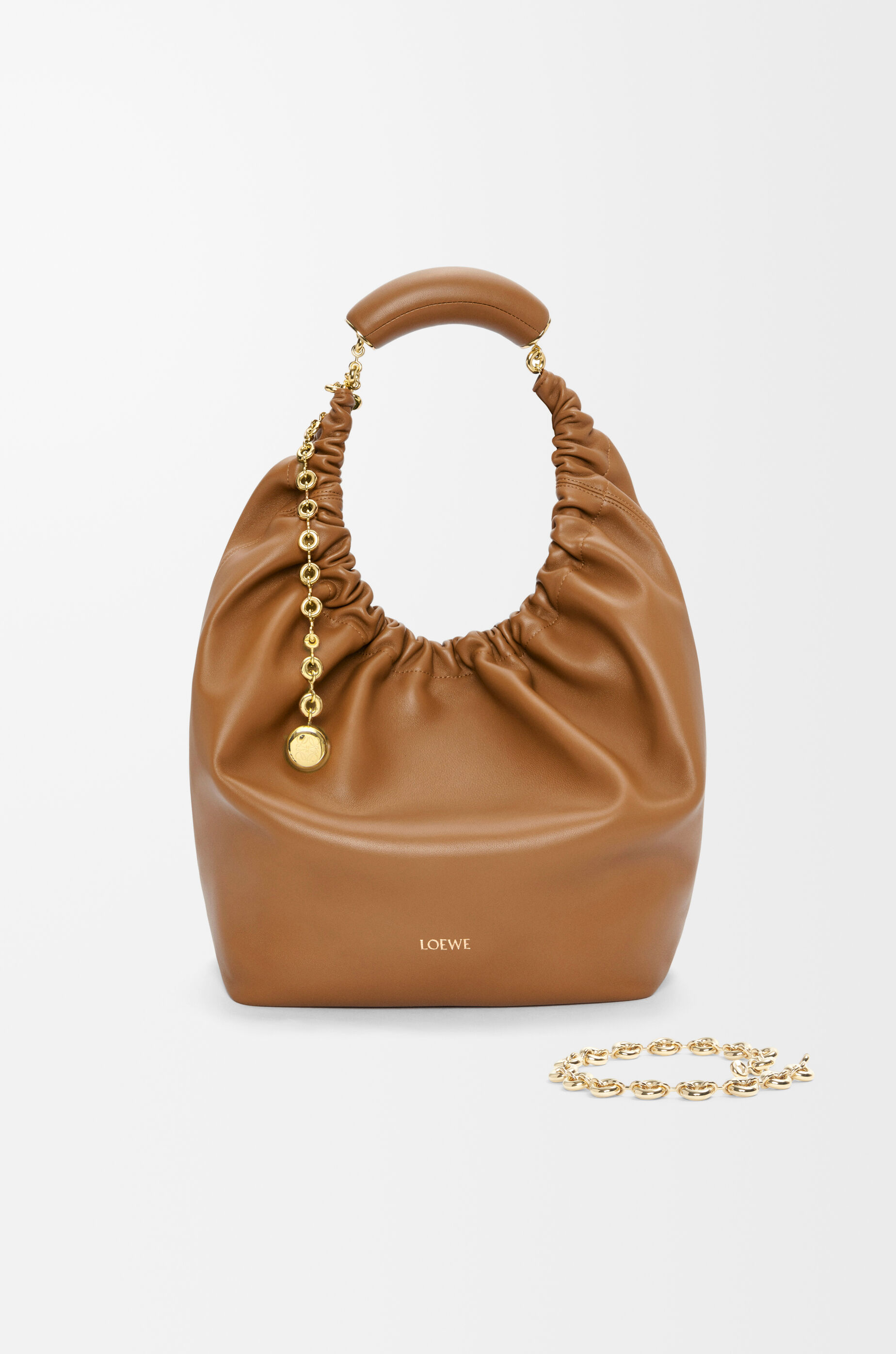 LOEWE Medium Squeeze bag in mellow nappa lambskin Oak