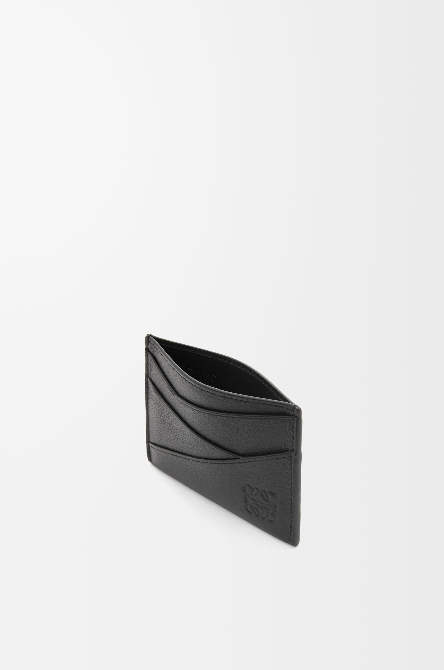 LOEWE Puzzle plain cardholder in supple grained calfskin Black