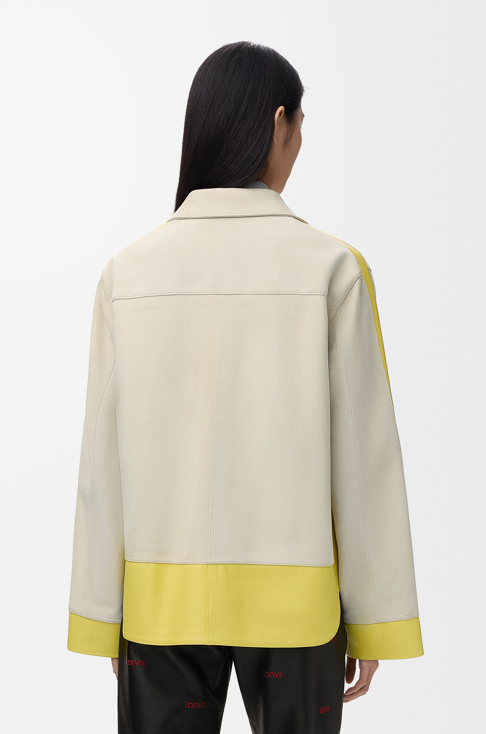LOEWE Turn-up jacket in suede lambskin Light Grey