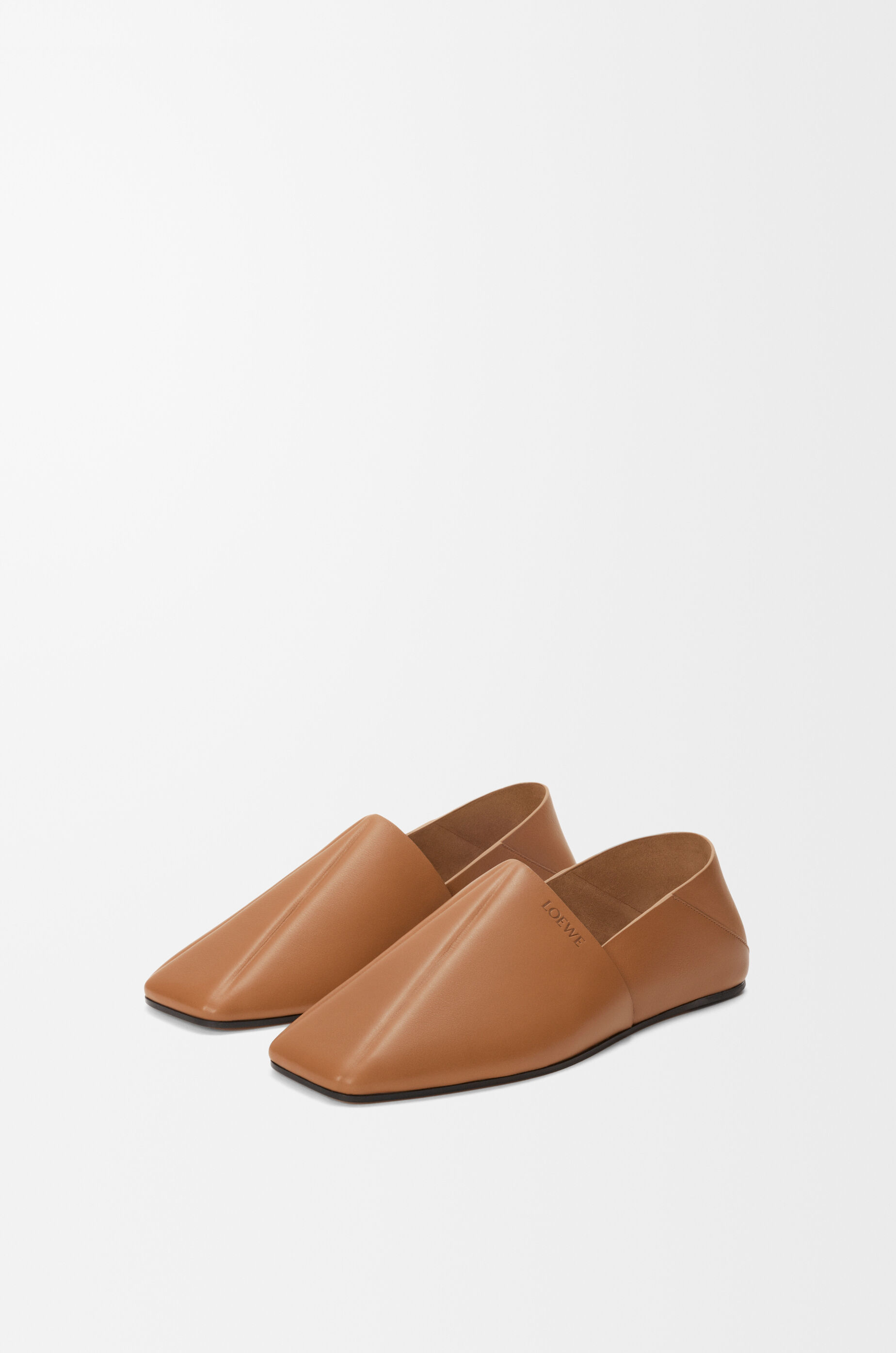 LOEWE Origami slide in soft calfskin Mocha