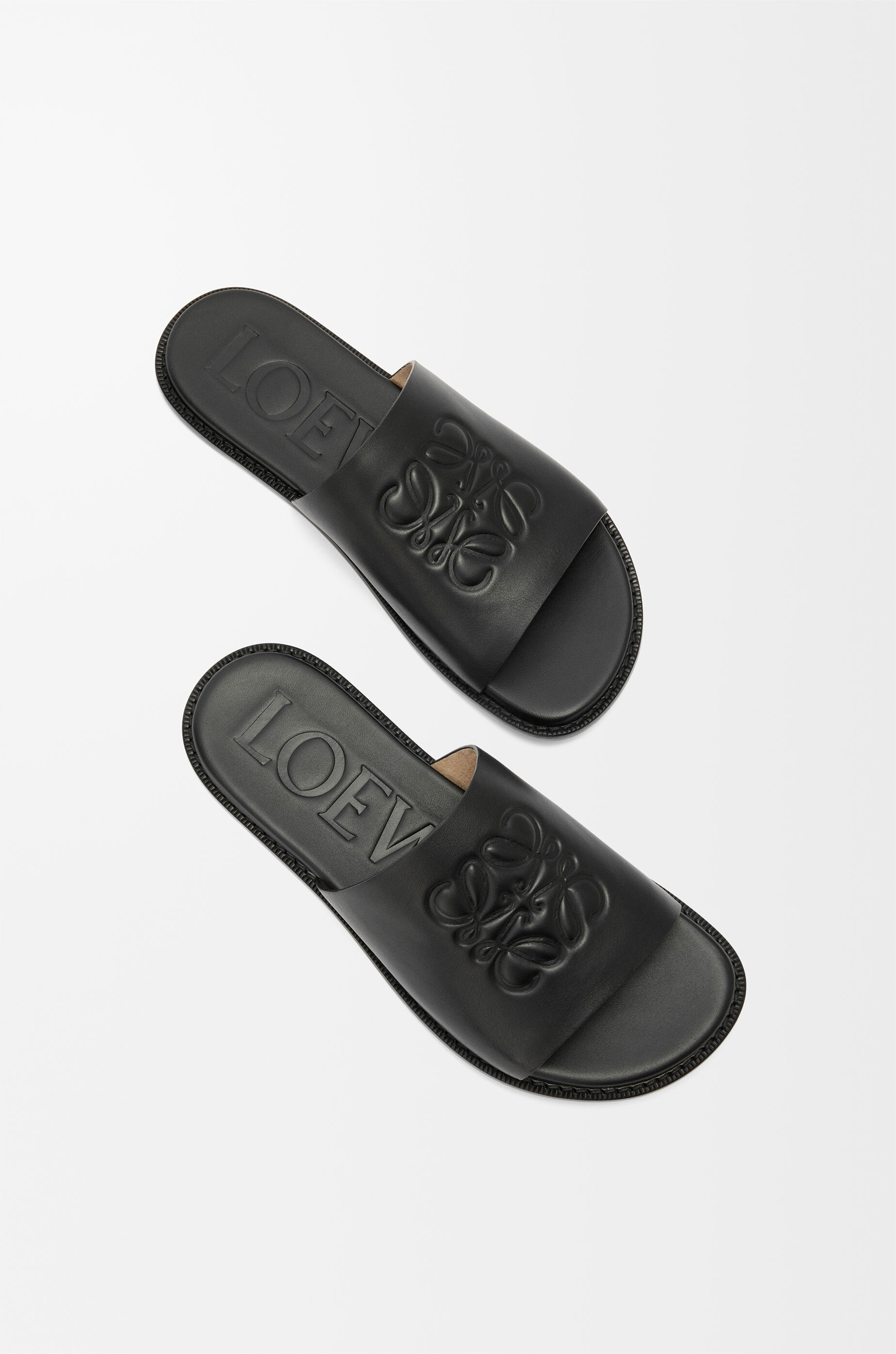 LOEWE Flex Anagram slide in soft calfskin Black