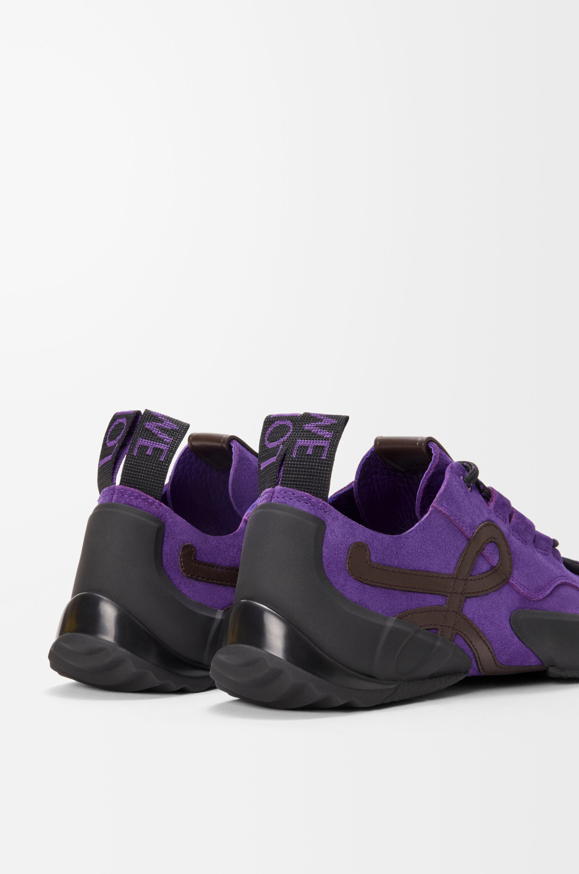 LOEWE Grip sneaker in calfskin suede Purple/Brown