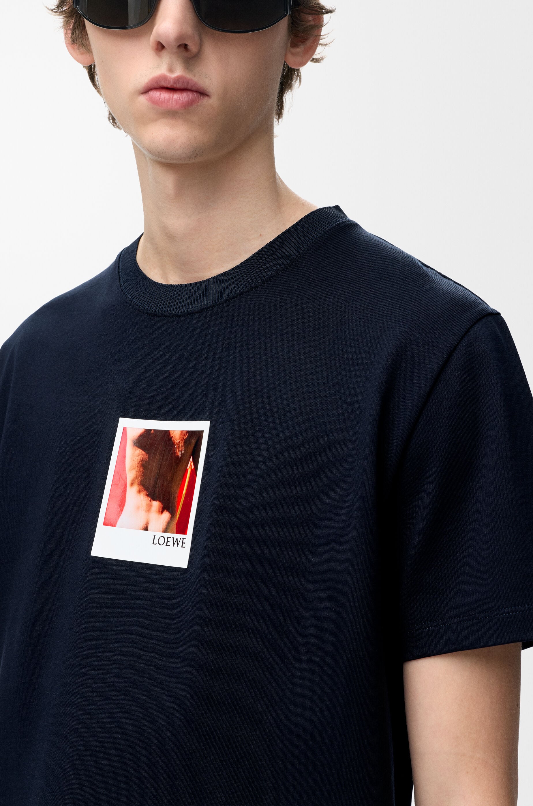 LOEWE T-shirt in cotton Navy/White